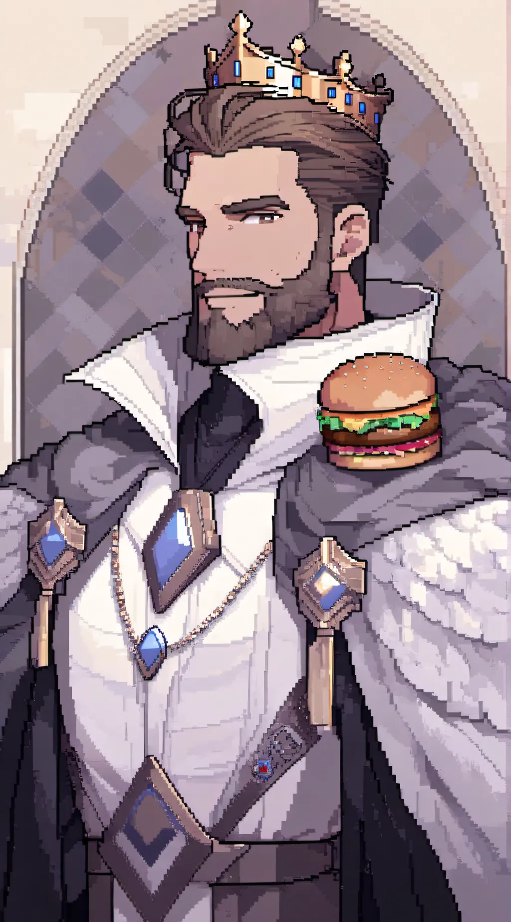 ai character: burger king background