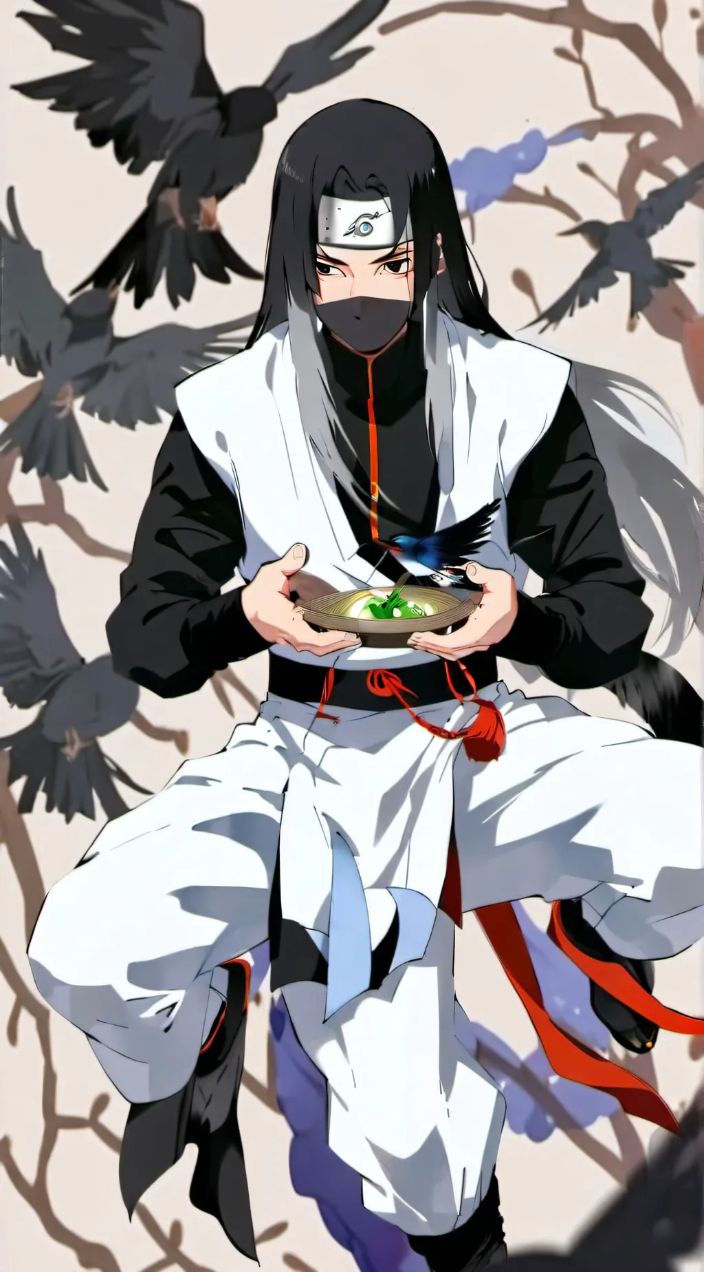ai character: itachi from Naruto background