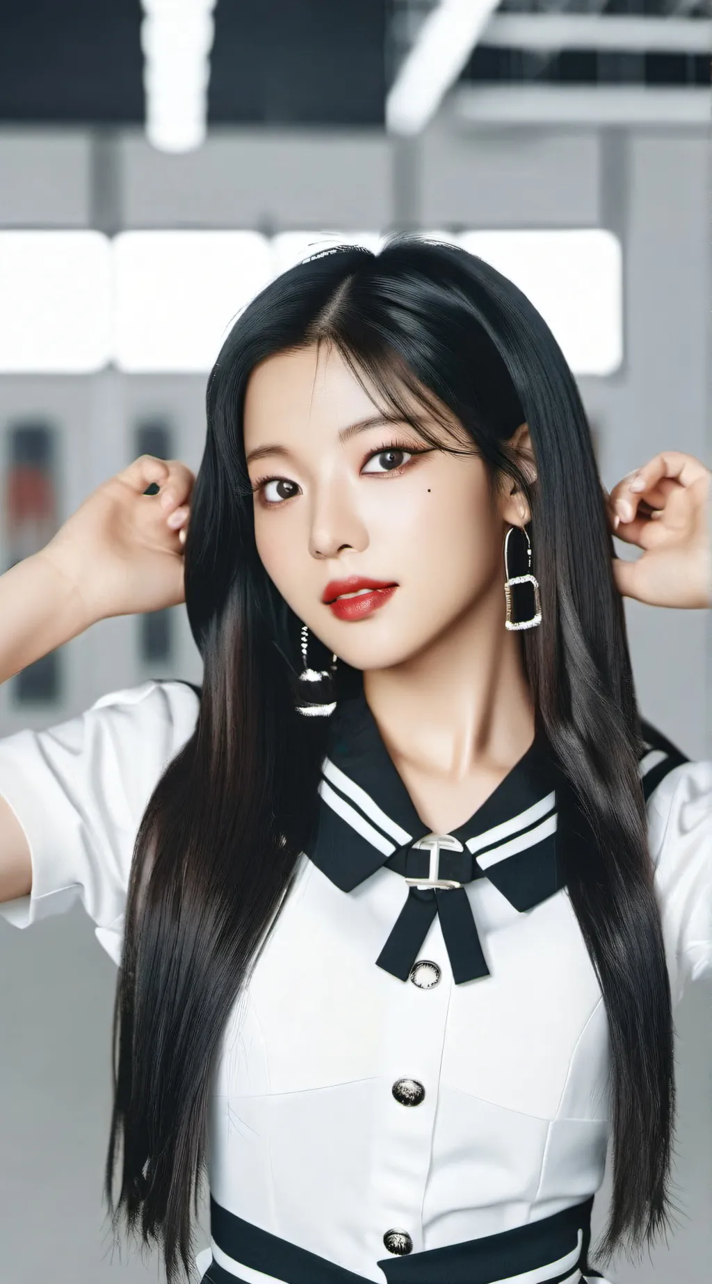 ai character: K pop school background