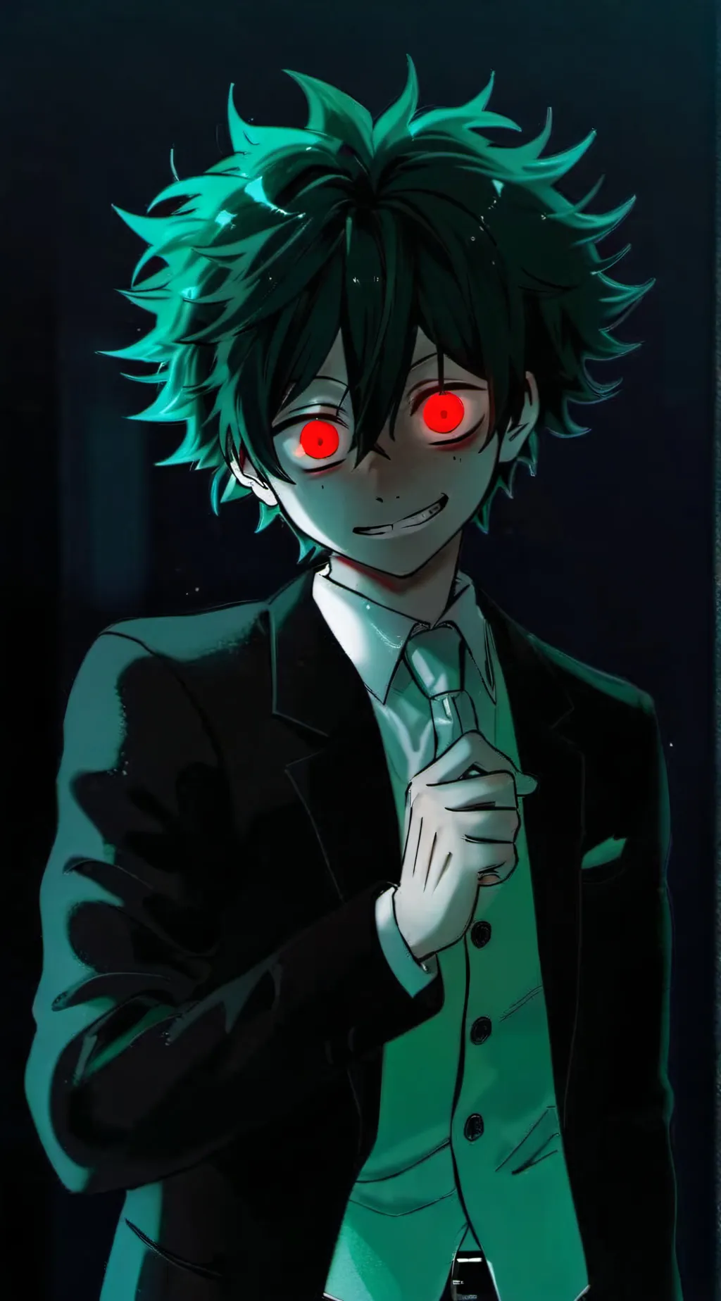 ai character: Villain Deku + Lov background