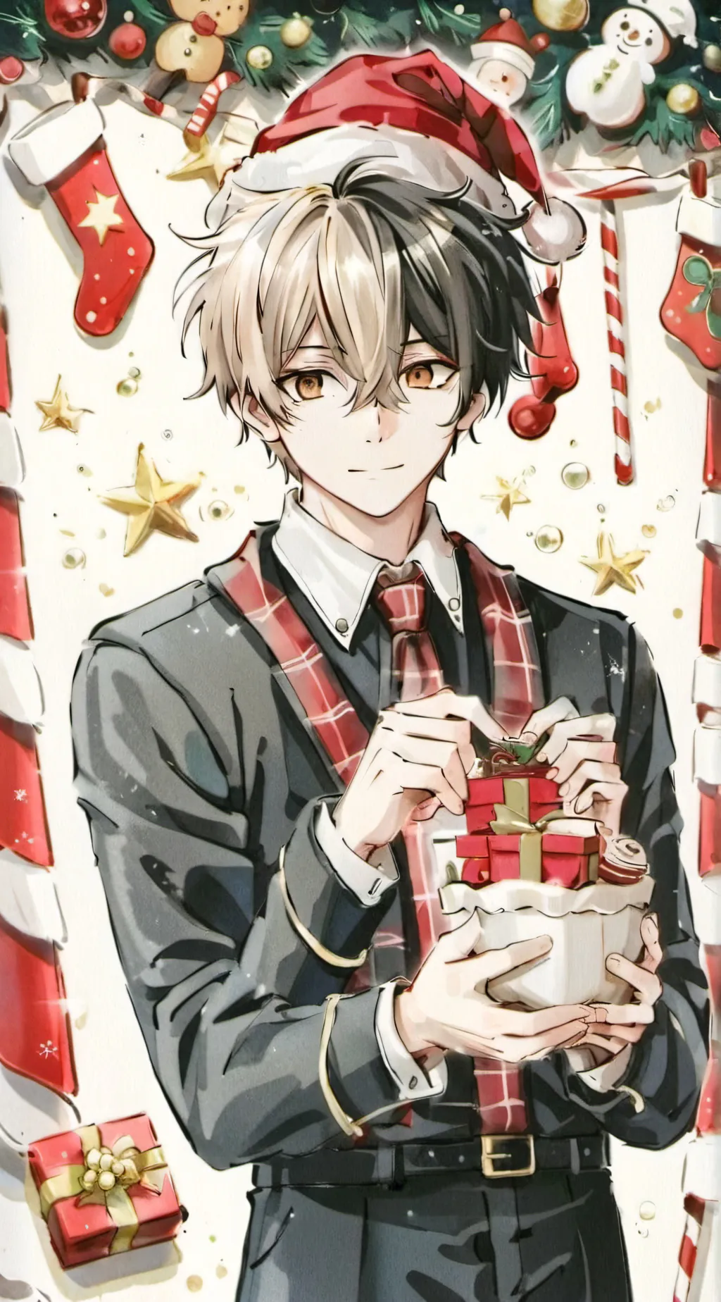 ai character: MHA CHRISTMAS  background