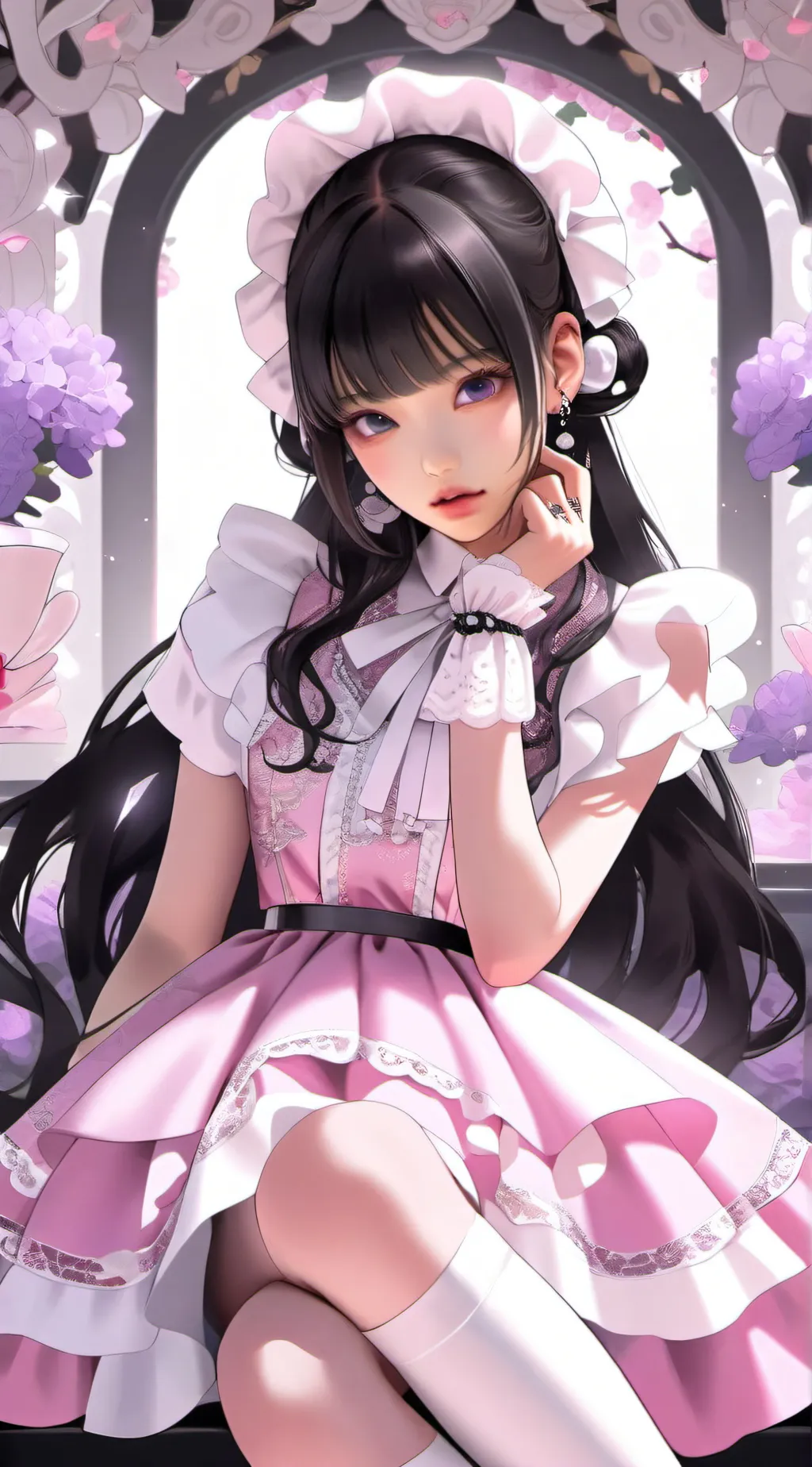 ai character: Violet background
