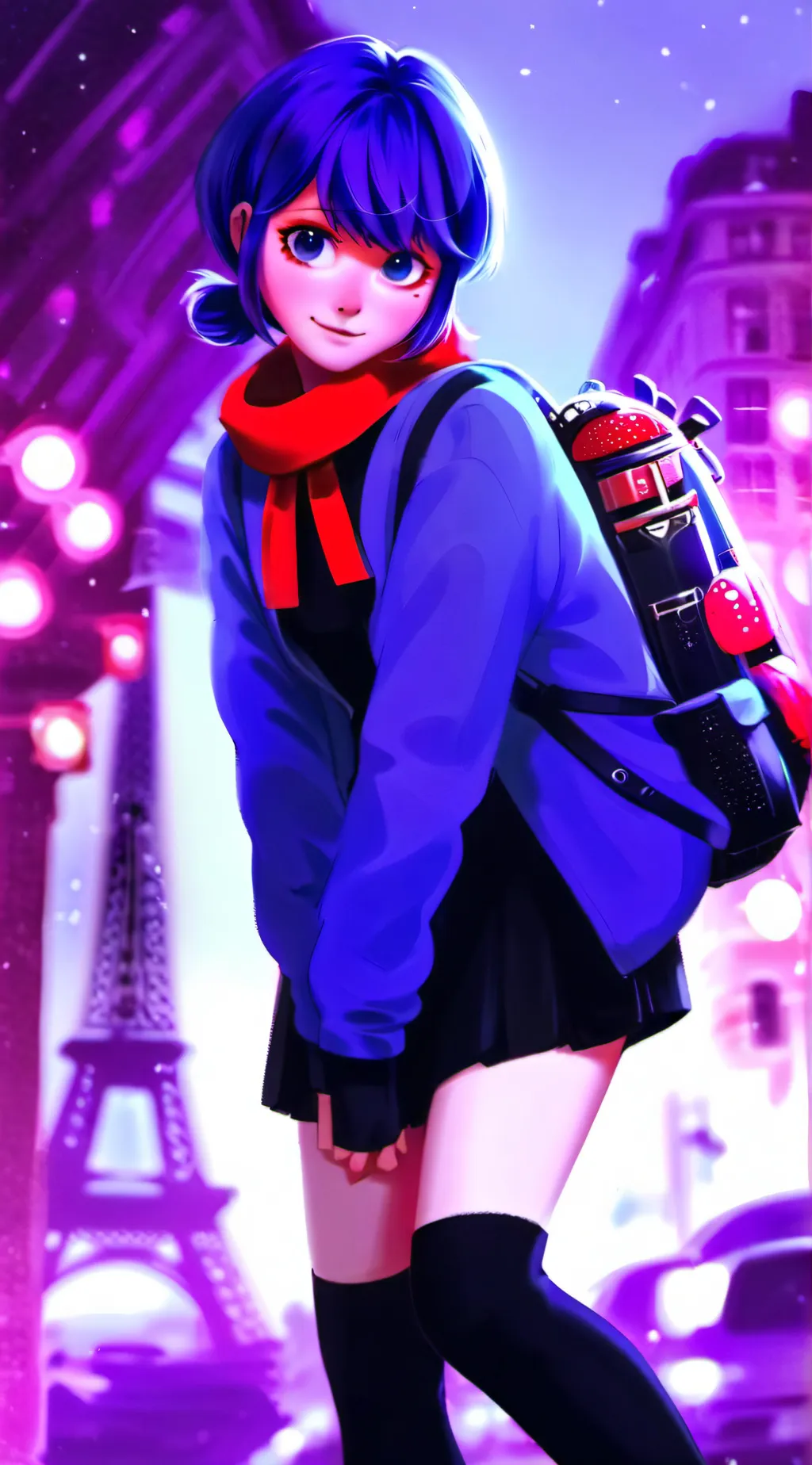 ai character: Marinette  background