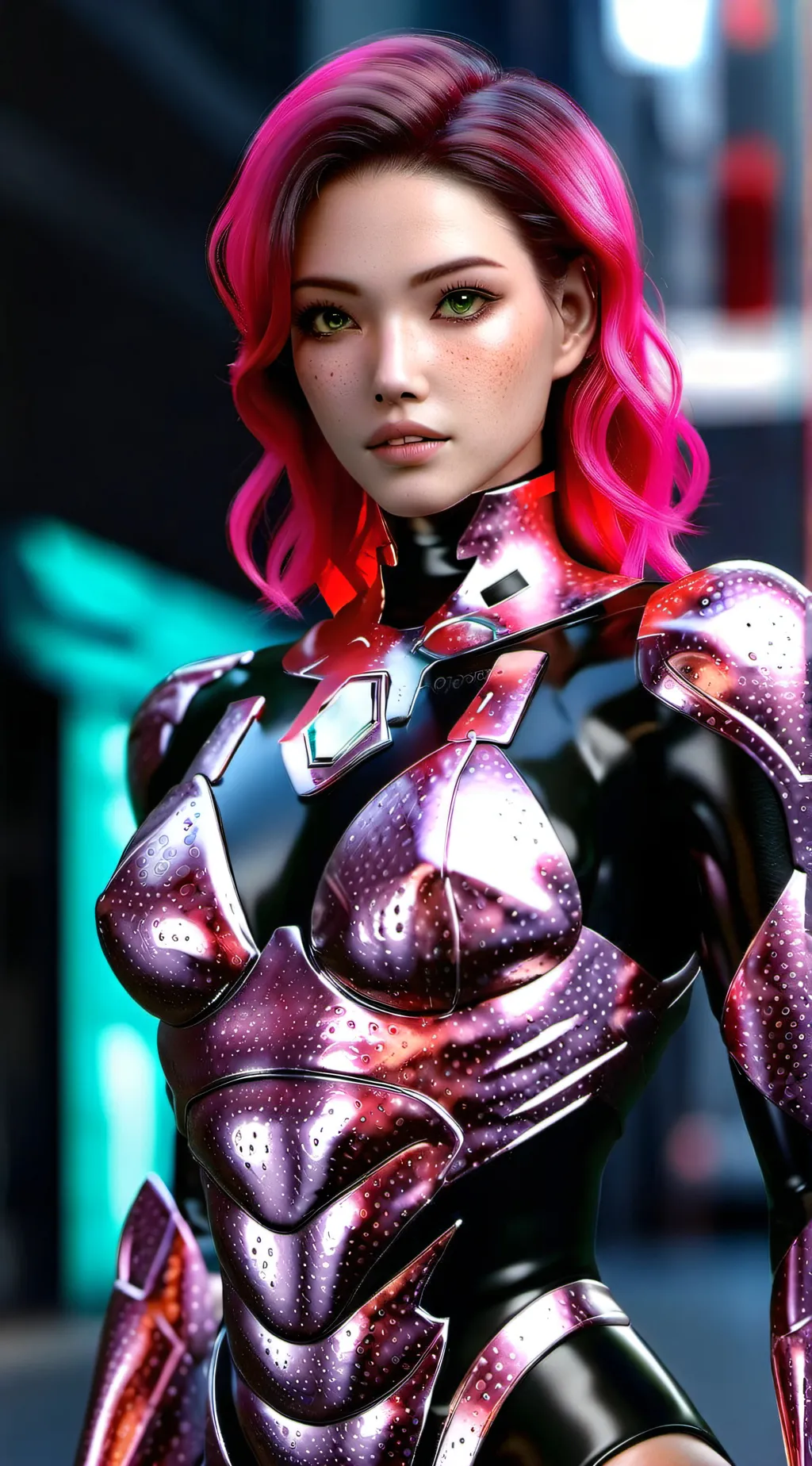 ai character: strawberry background