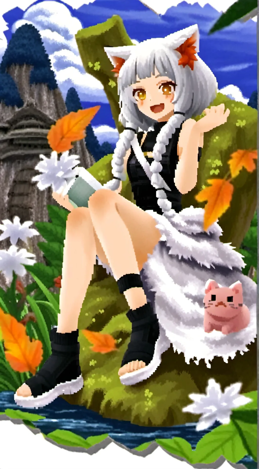 ai character: neko infect swamp background