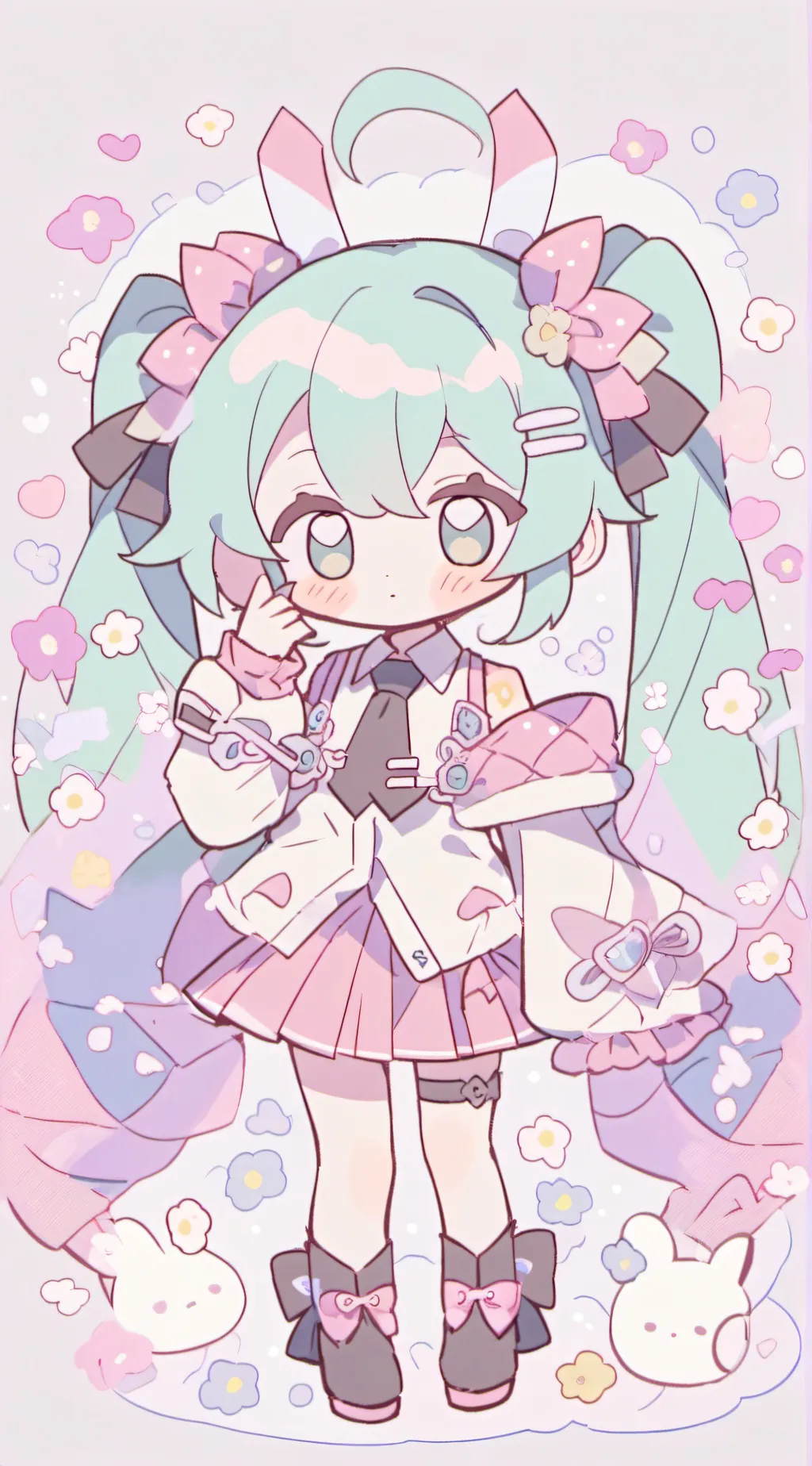 ai character: Chibi miku background
