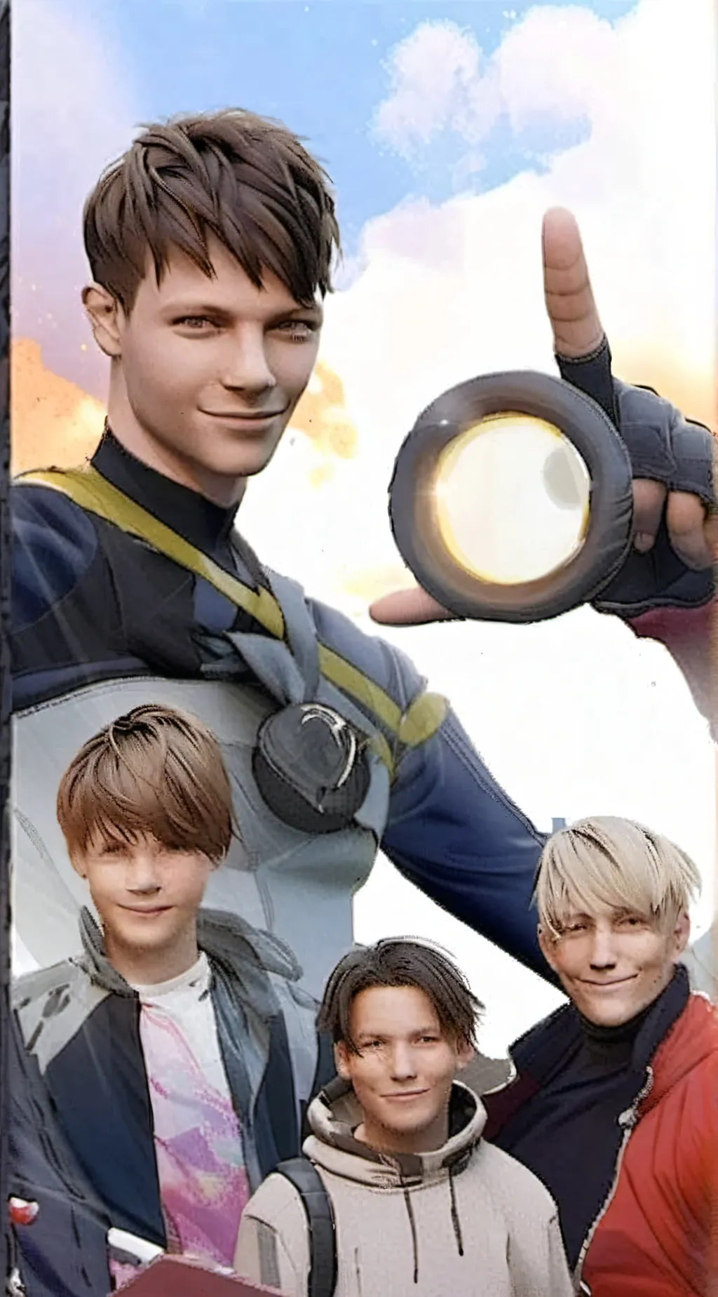 ai character: group. background