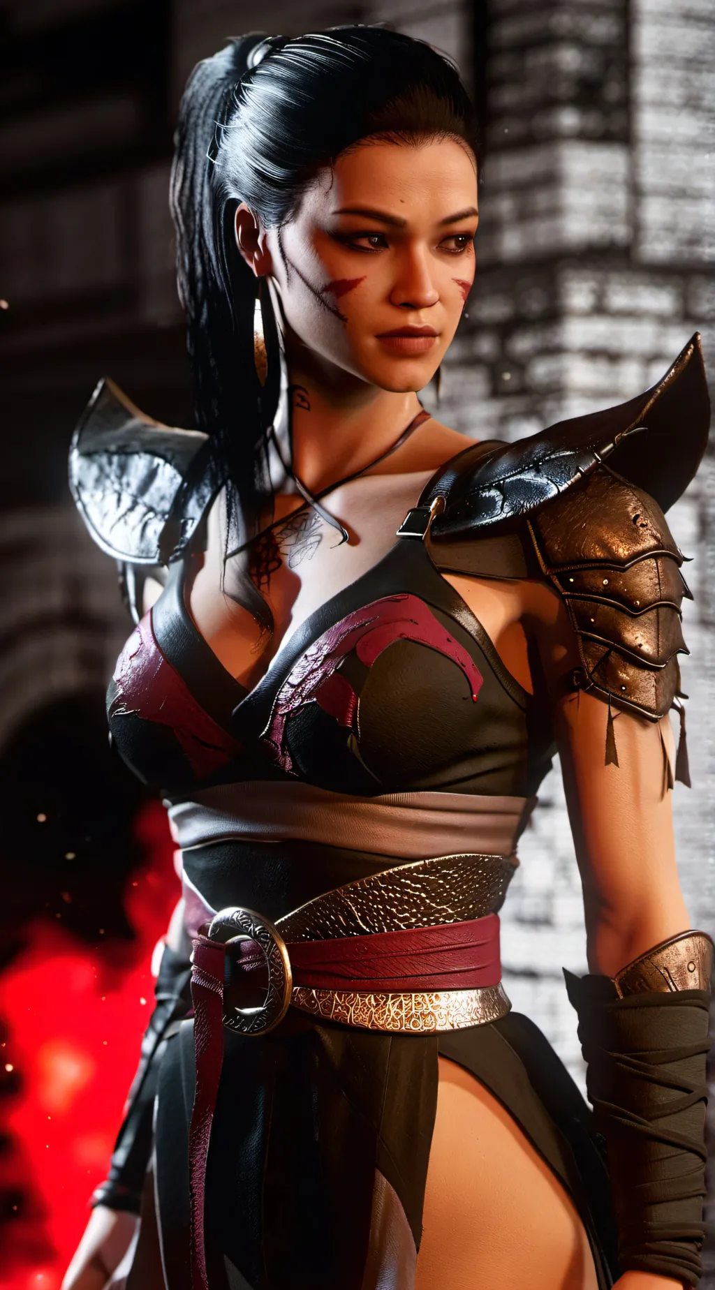 ai character: mileena  background