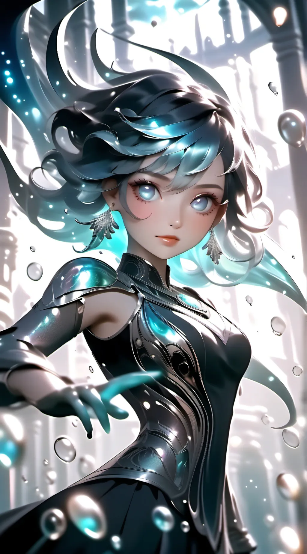 ai character: watery background