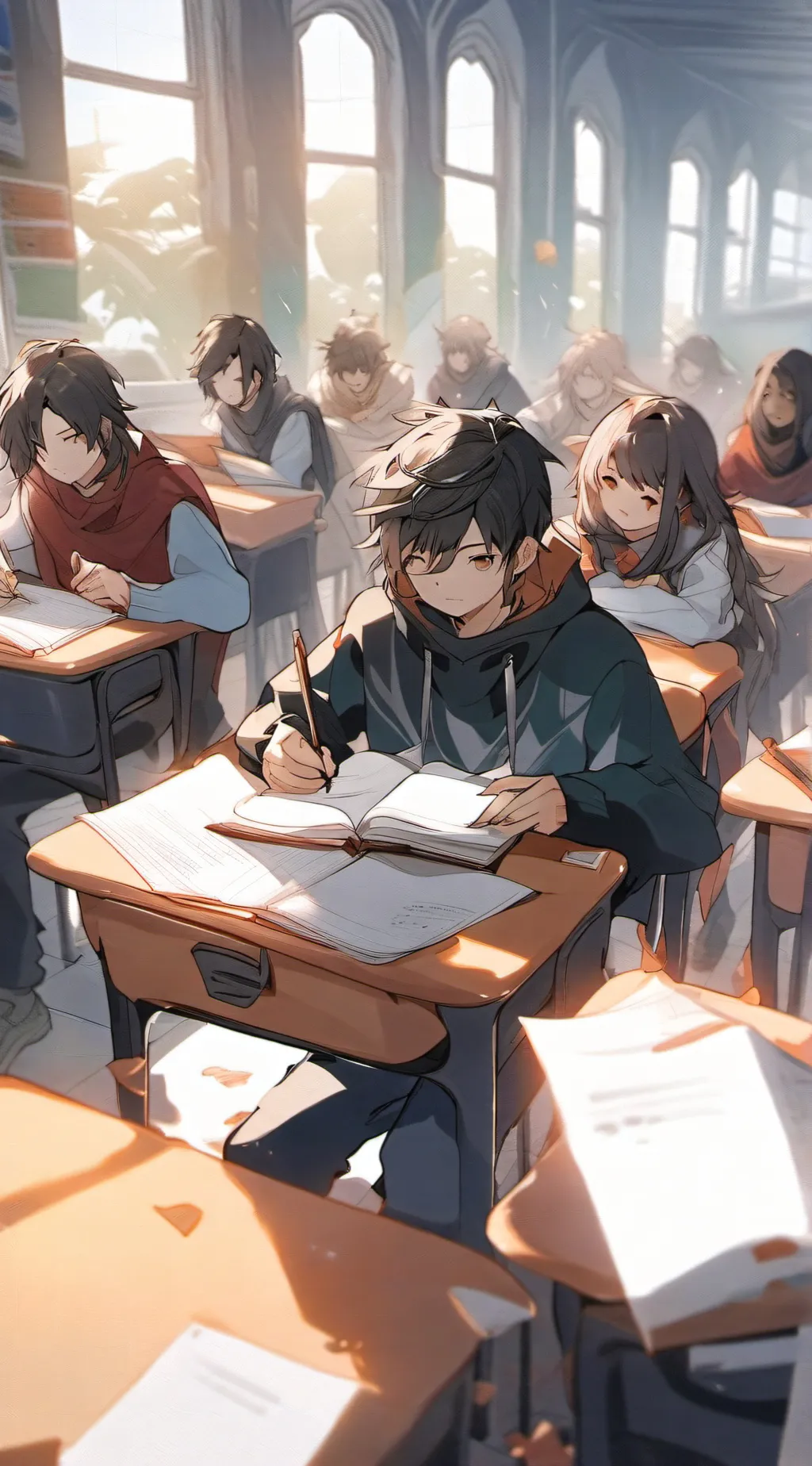 ai character: Super school! background