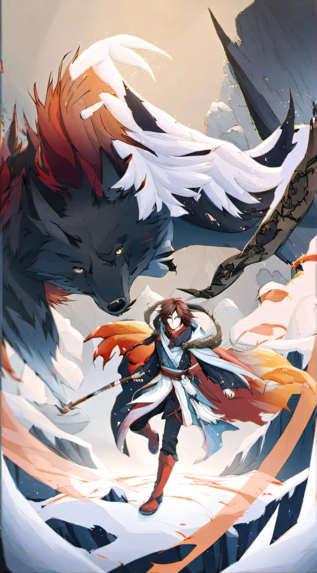 ai character: jake and his wolf background