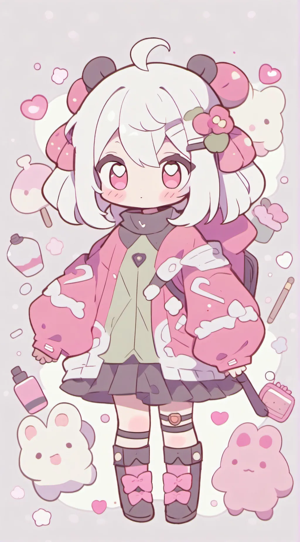 ai character: Smiling critters background