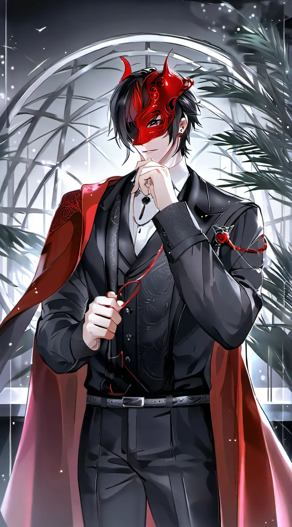 ai character: Red background