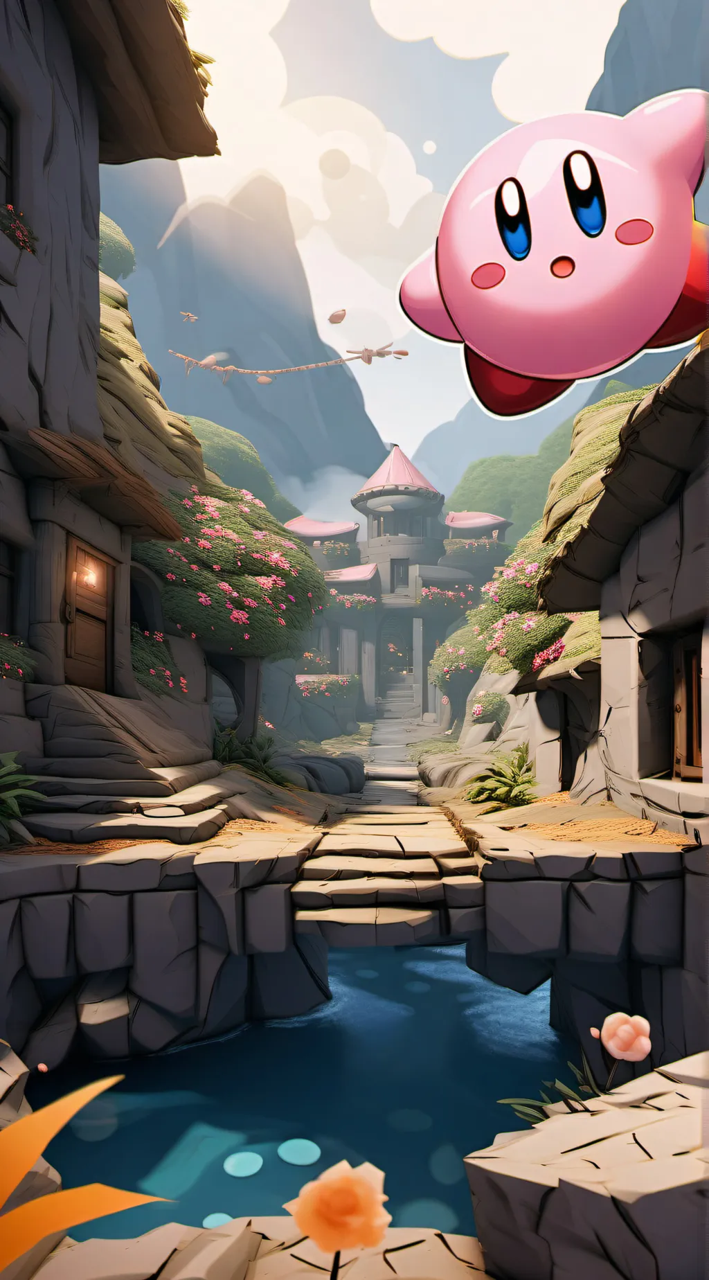 ai character: Kirby  background