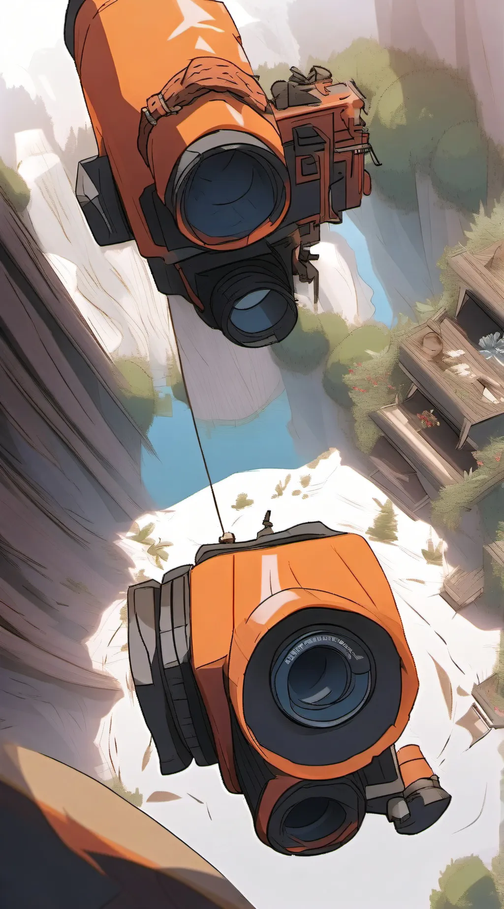 ai character: Brown cameraman  background