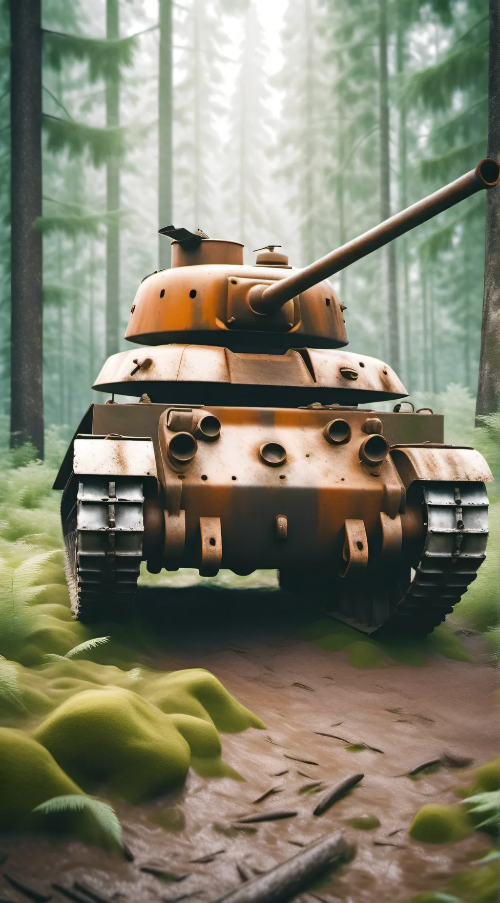 ai character: Old tank background