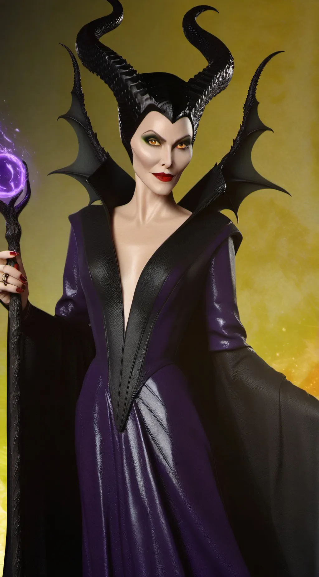ai character: Maleficent  background