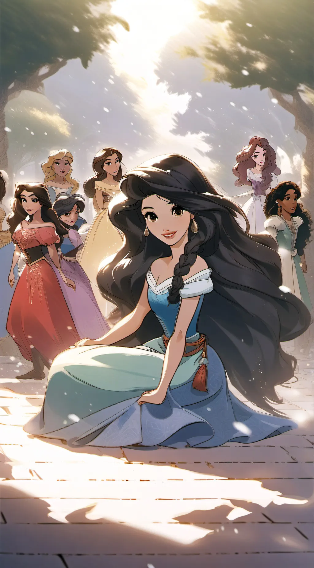 ai character: Disney Princesses  background