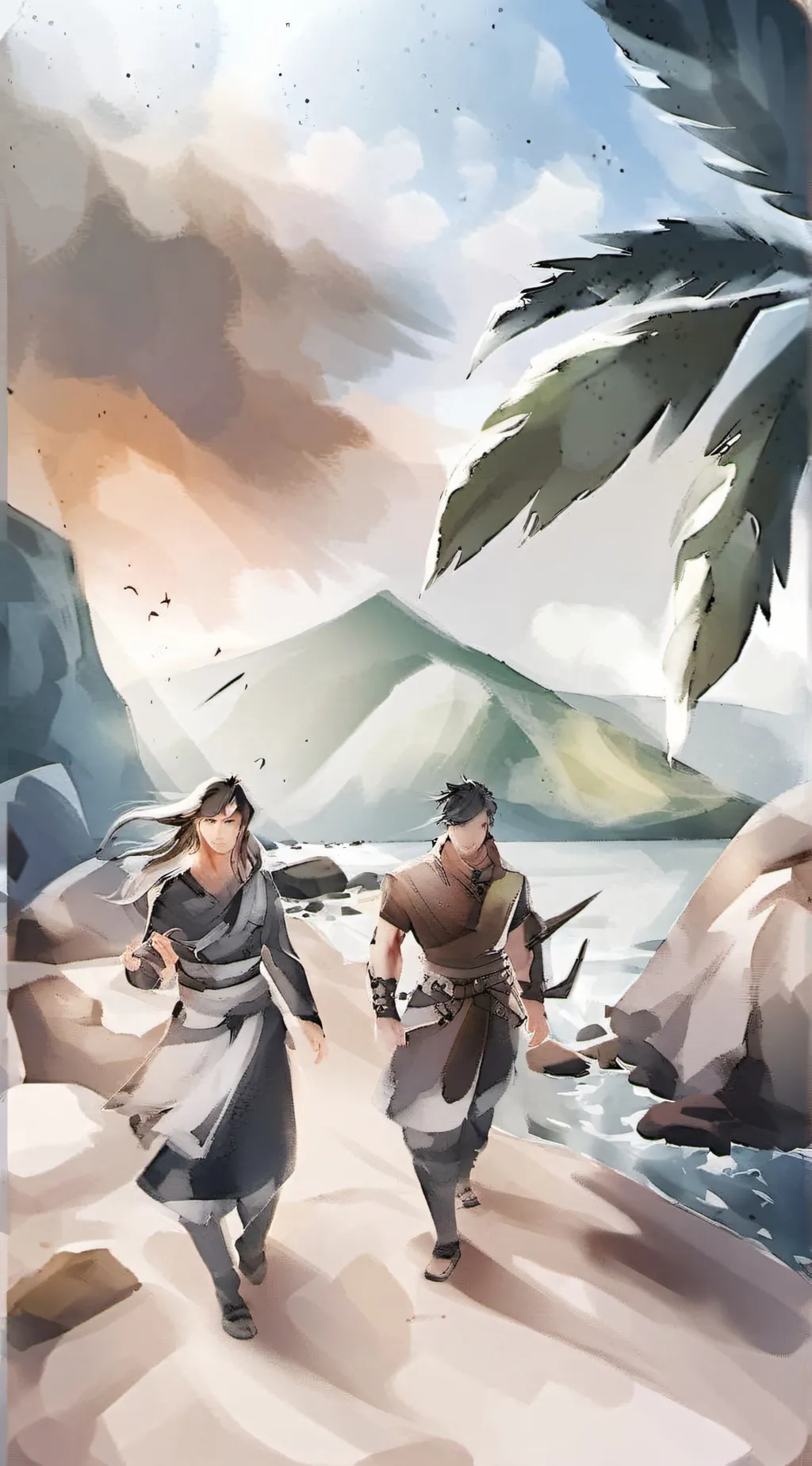 ai character: FPE beach background