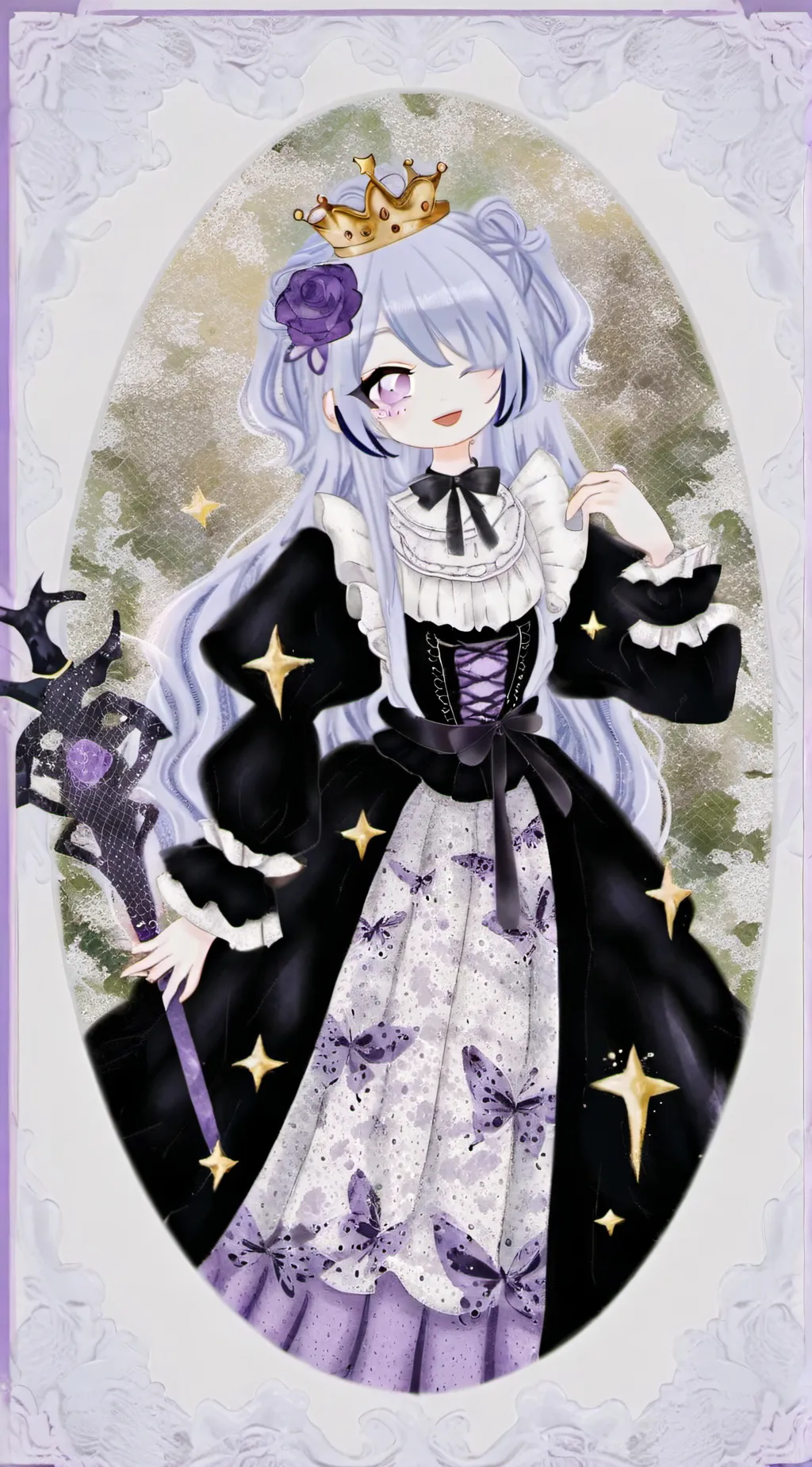 ai character: Violet  background