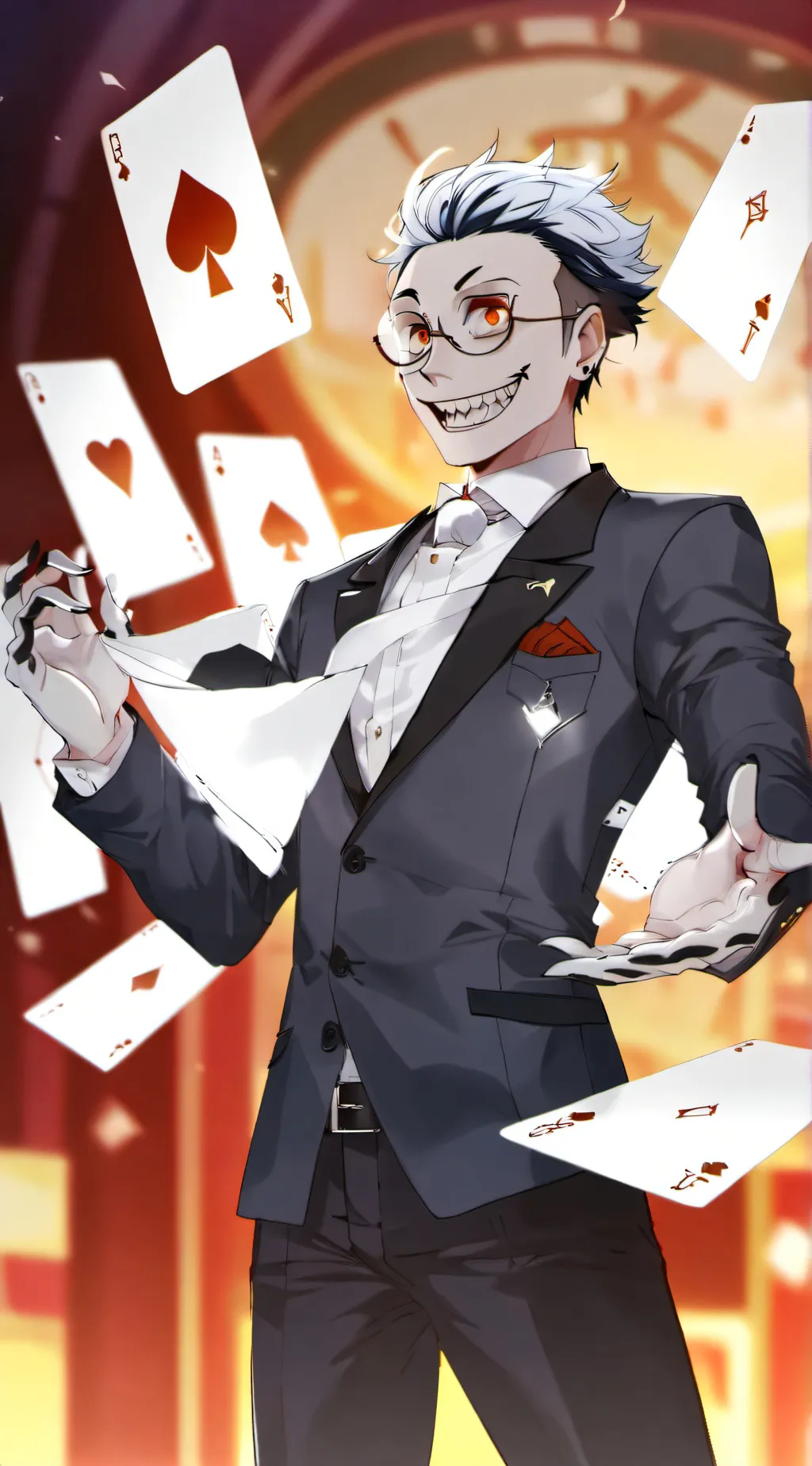 ai character: demon mugman  background