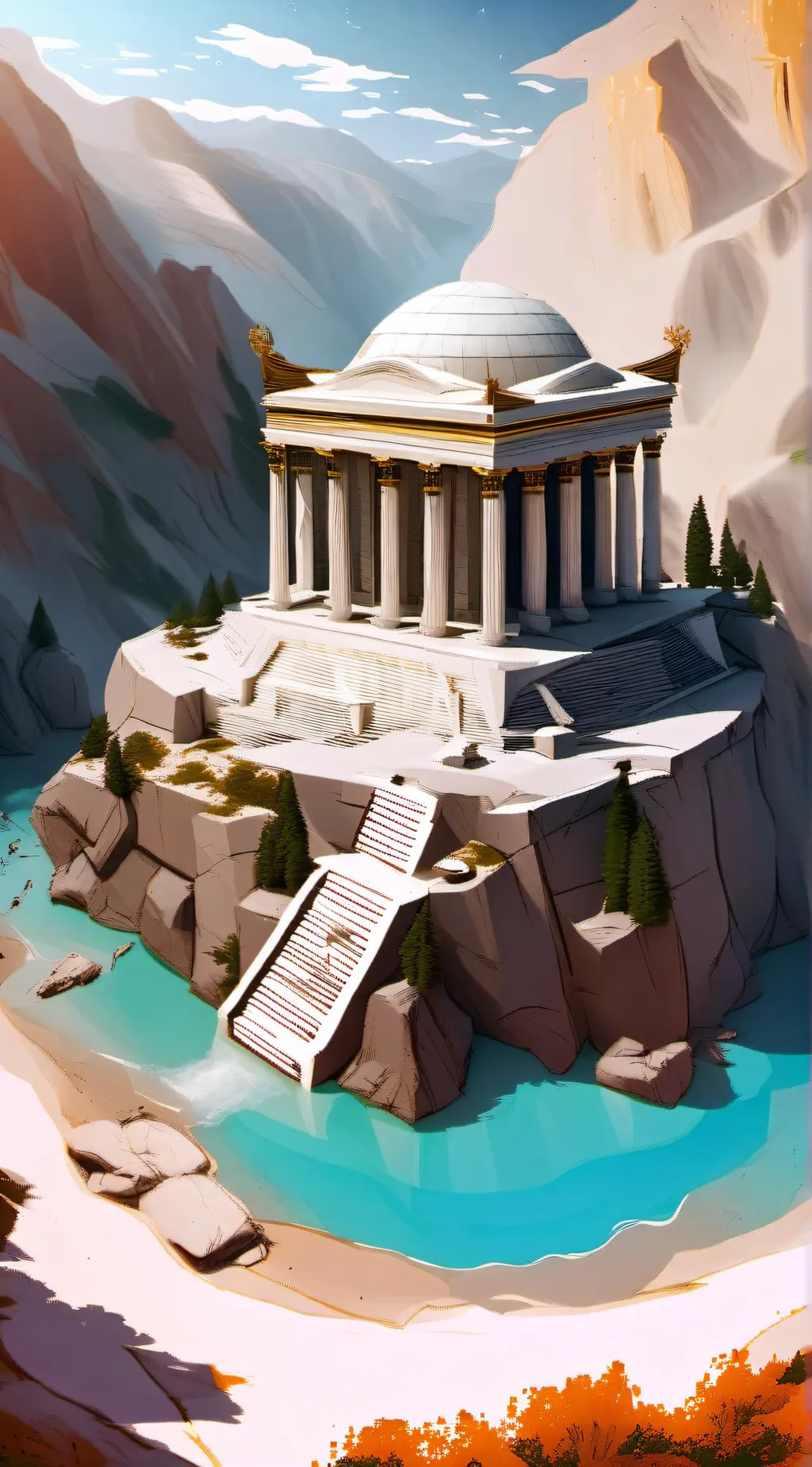 ai character: Mount Olympus background