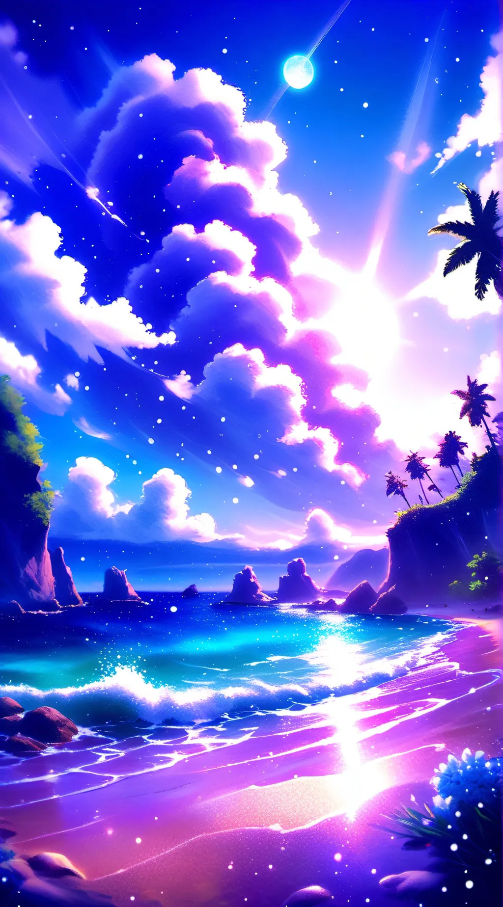ai character: HH beach day background