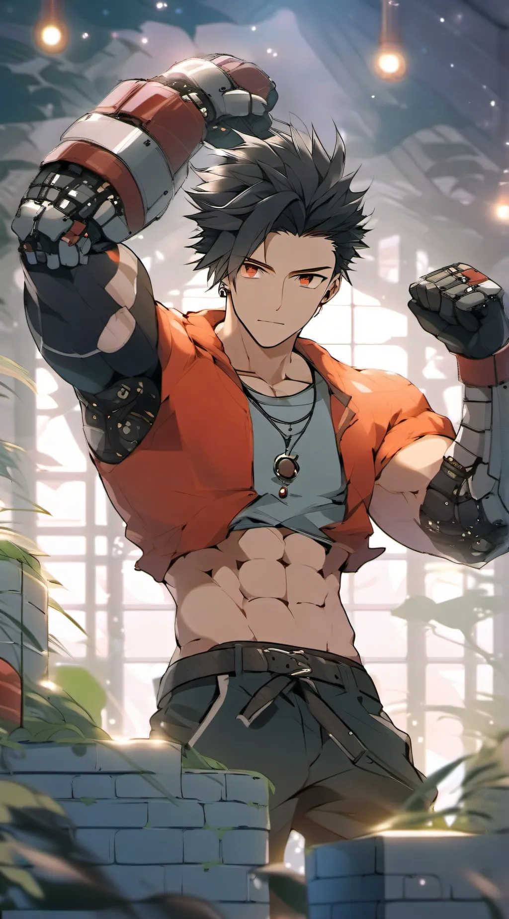 ai character: Robot Asher  background