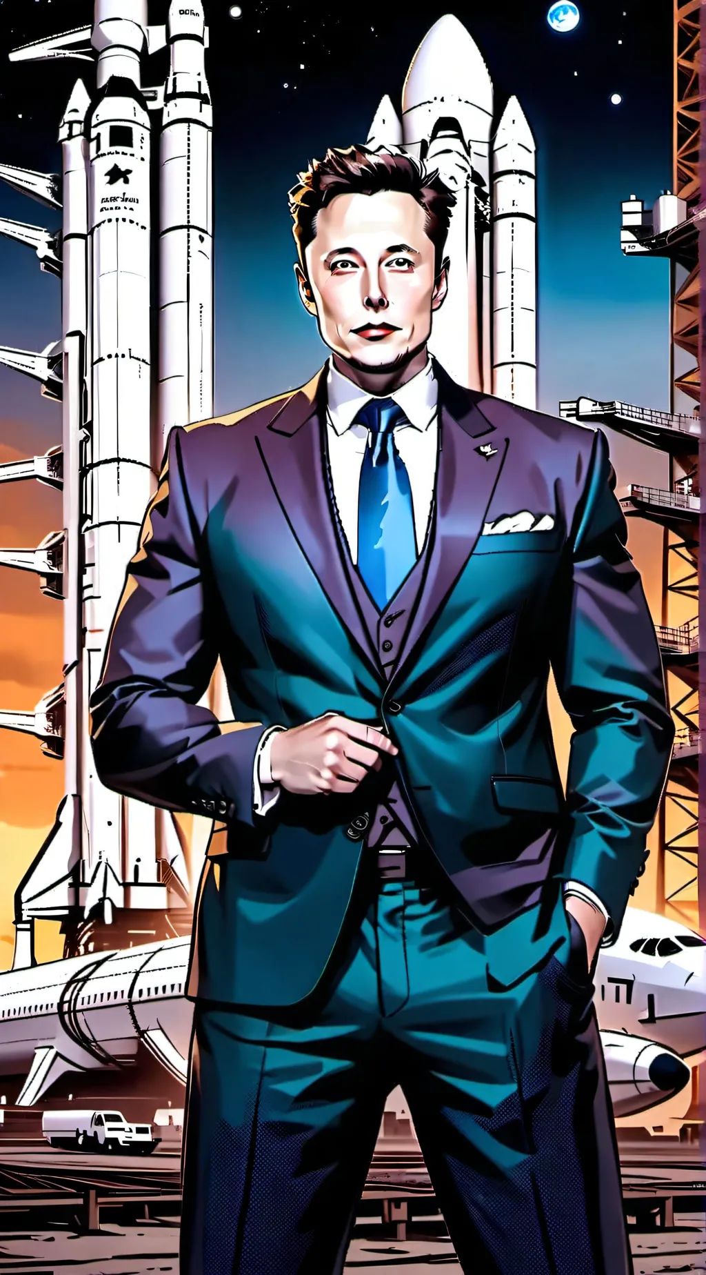 ai character: Elon Musk  background