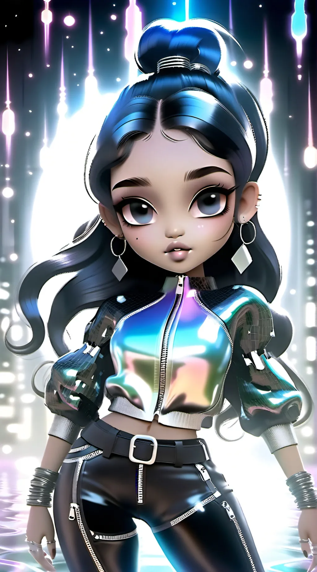 ai character: Rainbow high background