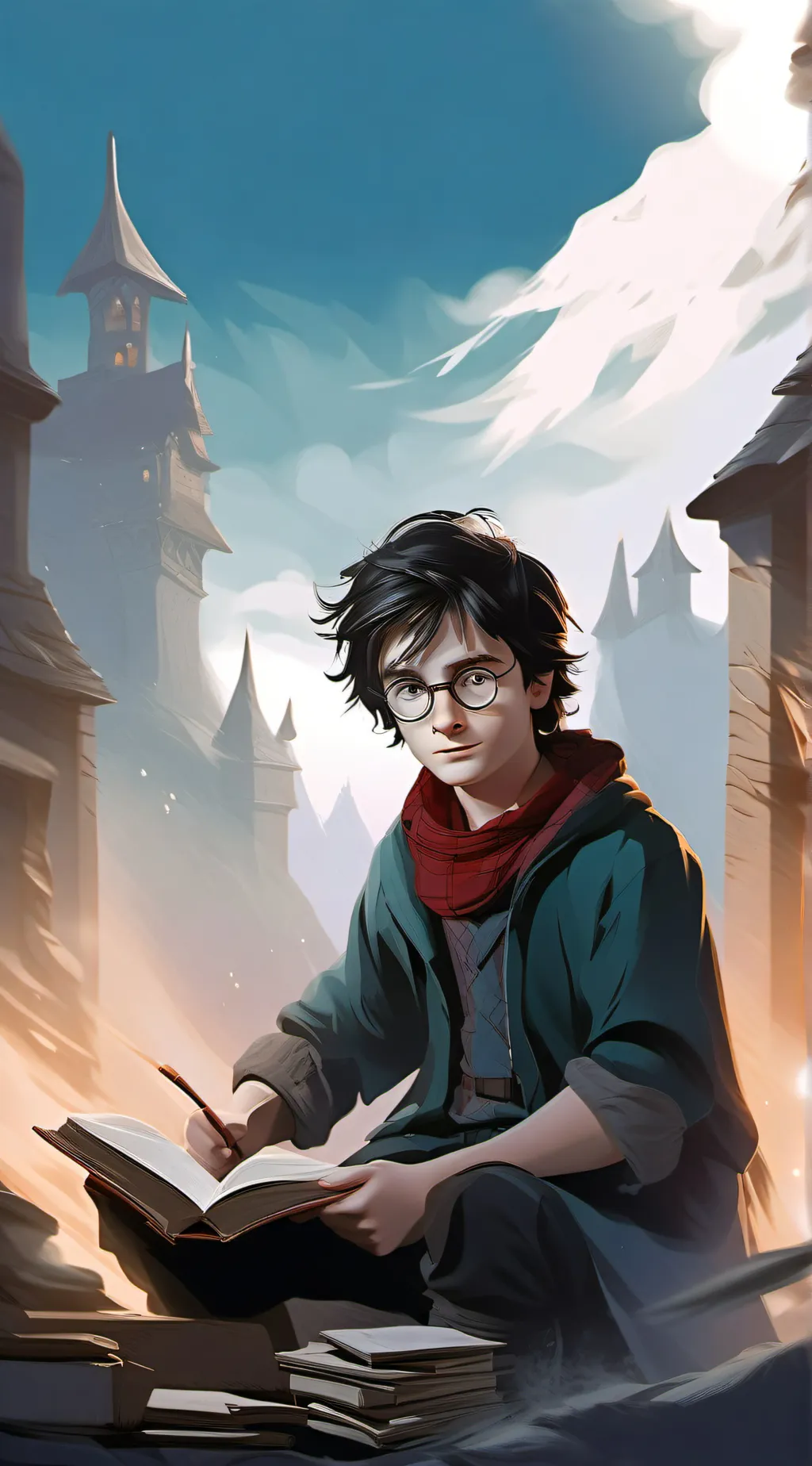 ai character: Harry in the early background