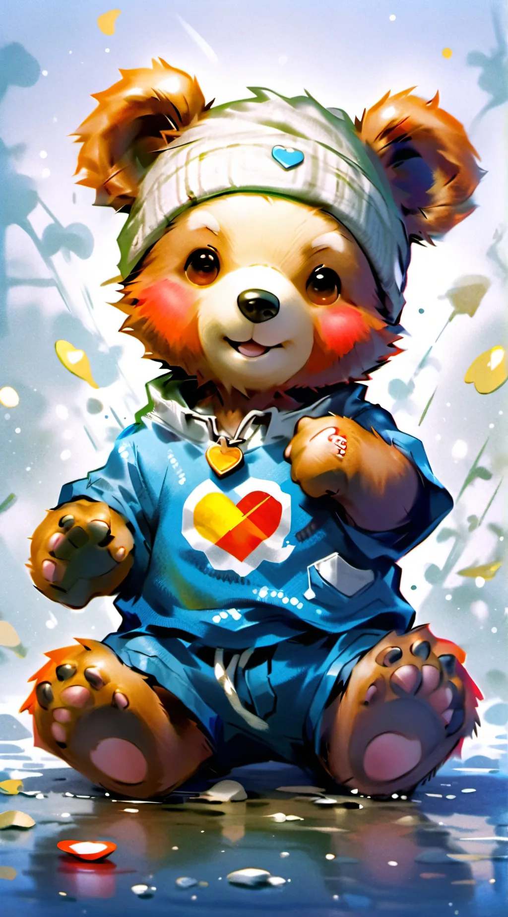 ai character: baby bobbybearhug background
