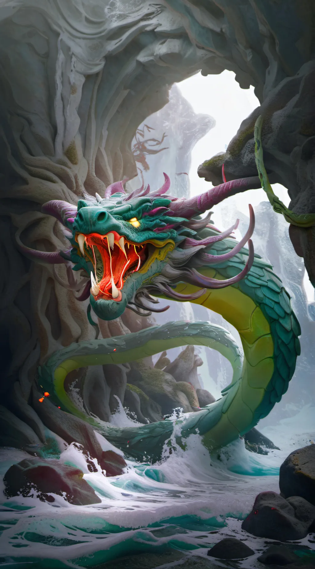 ai character: sea dragon  background