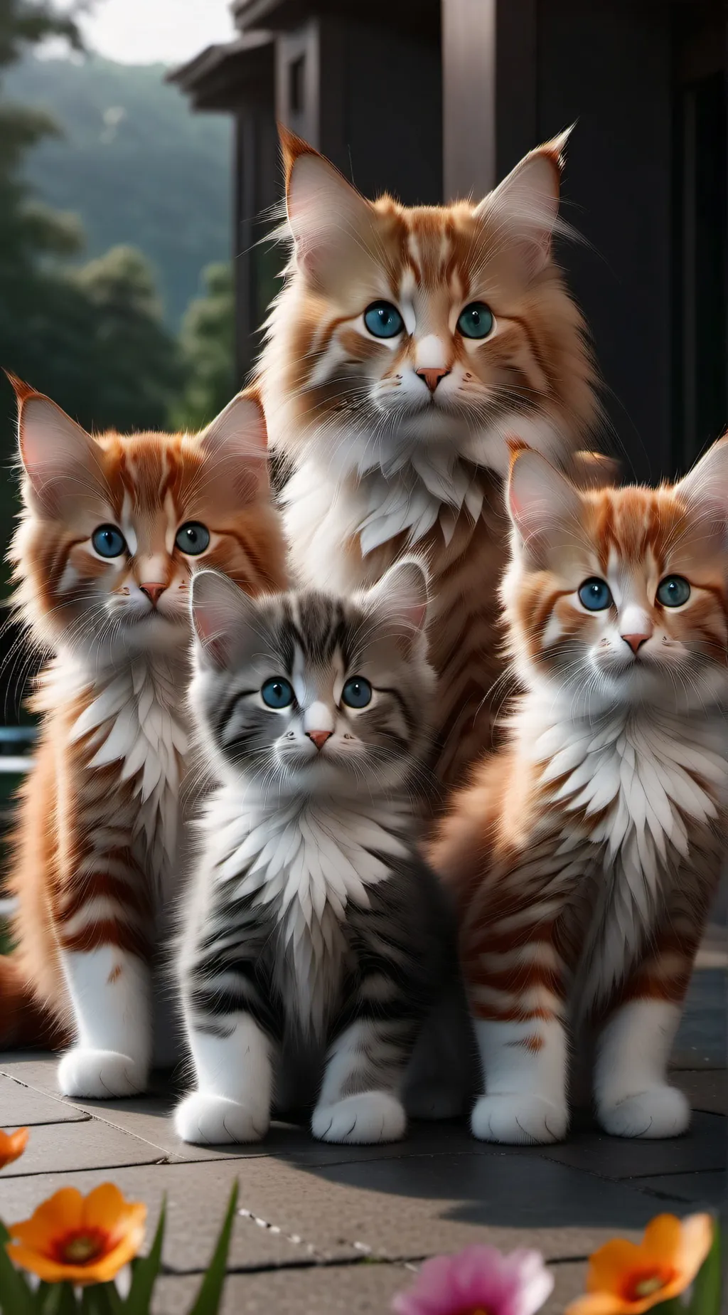 ai character: mama and babies background