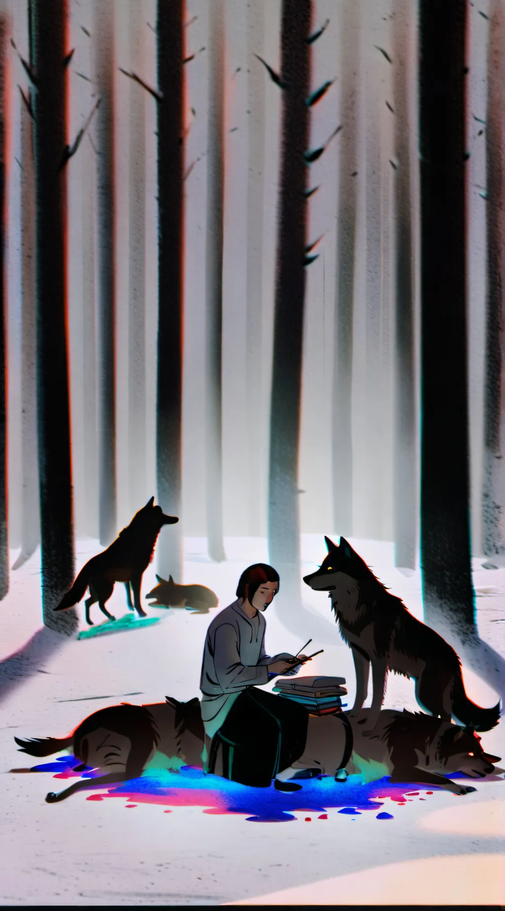 ai character: dark latex wolfs background