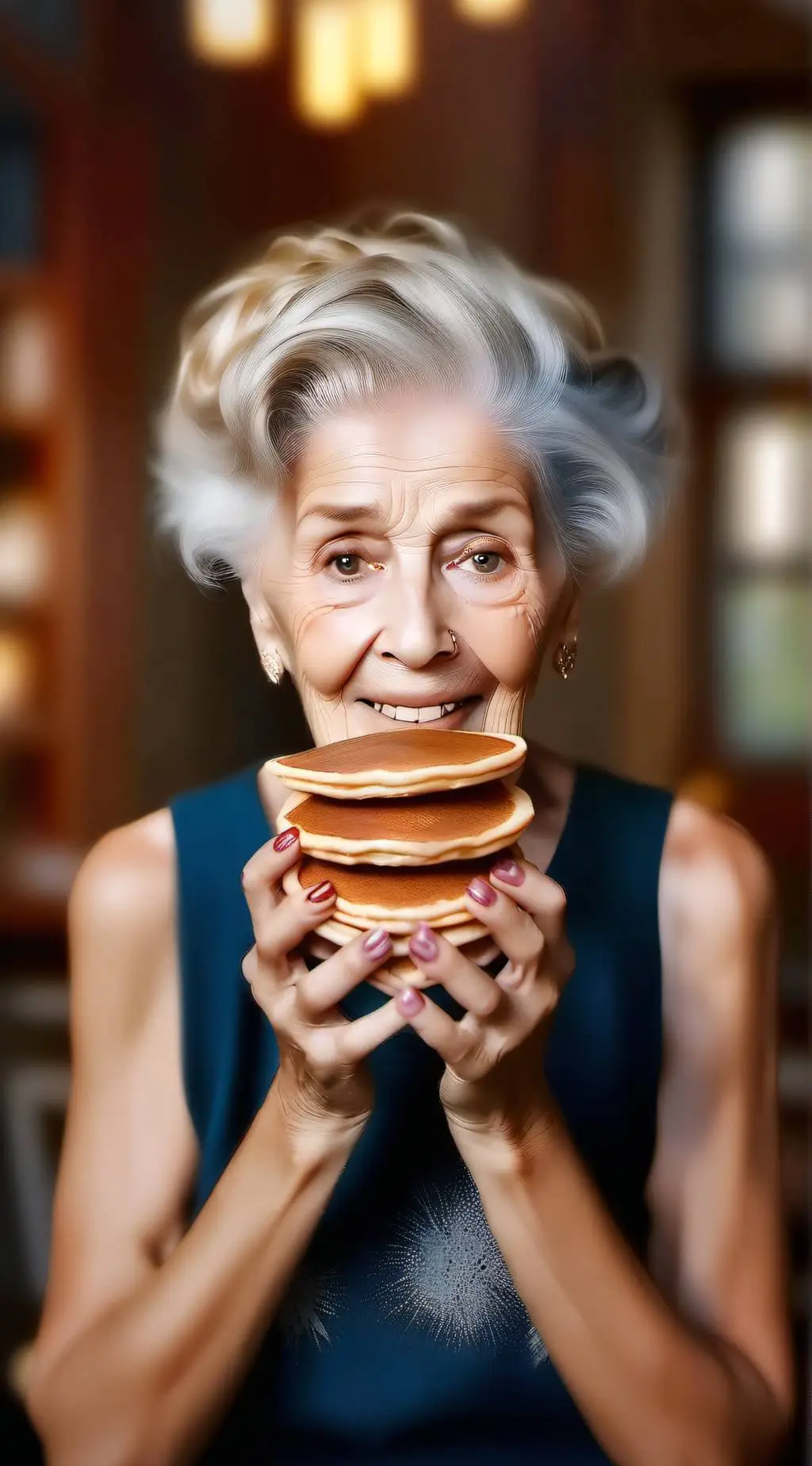 ai character: Grandma/Pancakes background