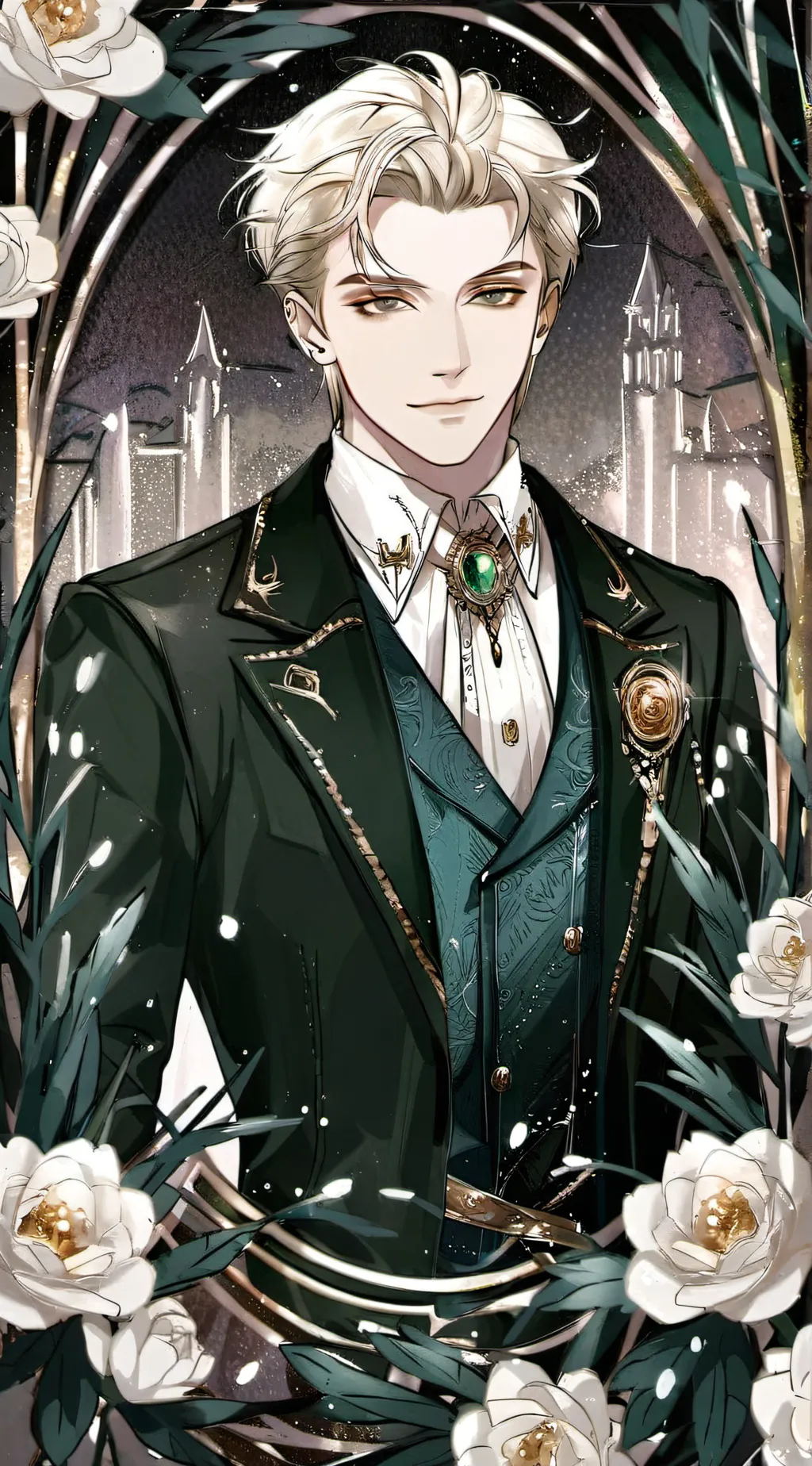 ai character: ✨💚🐍DRACO 🐍💚✨ background