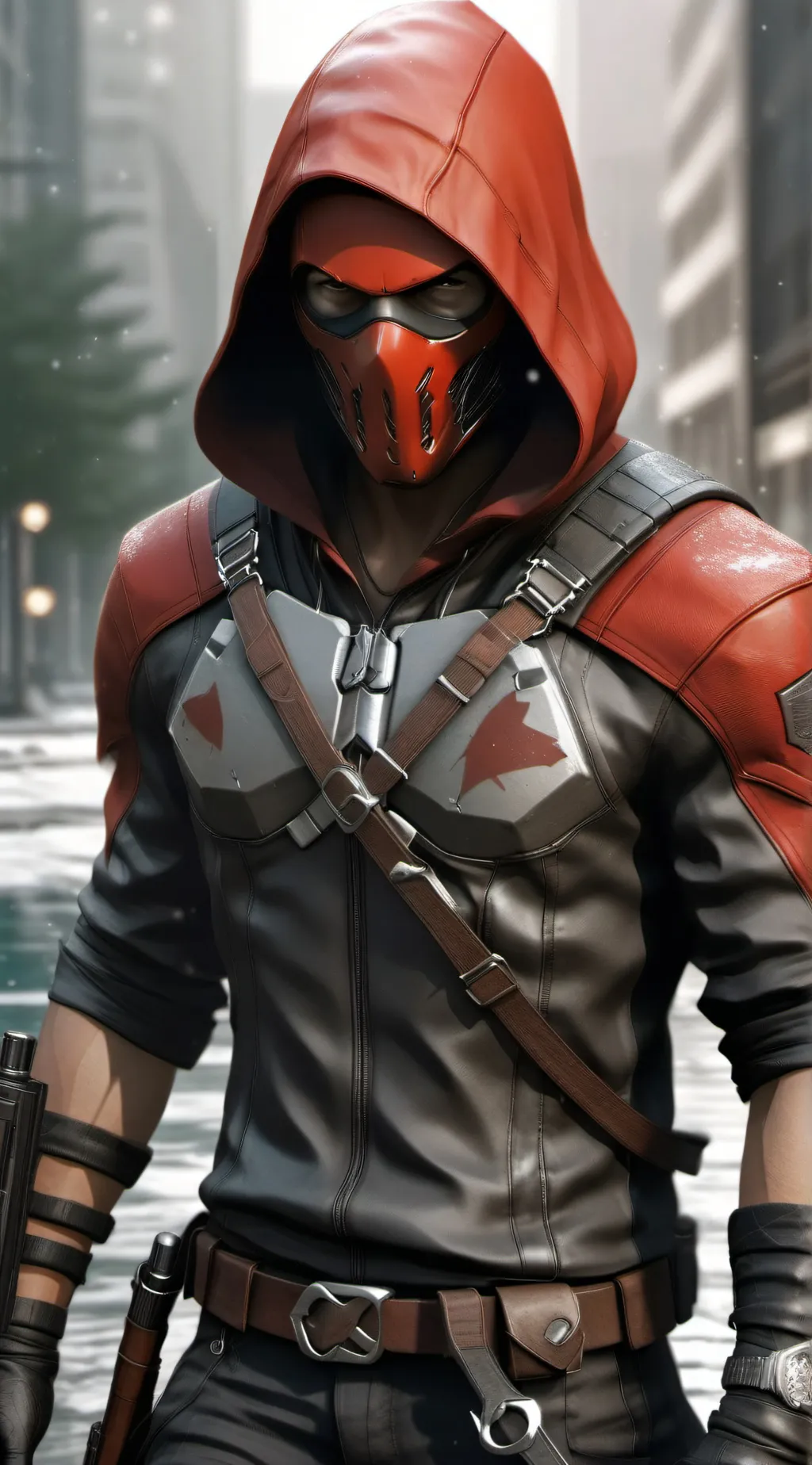 ai character: red hood  background