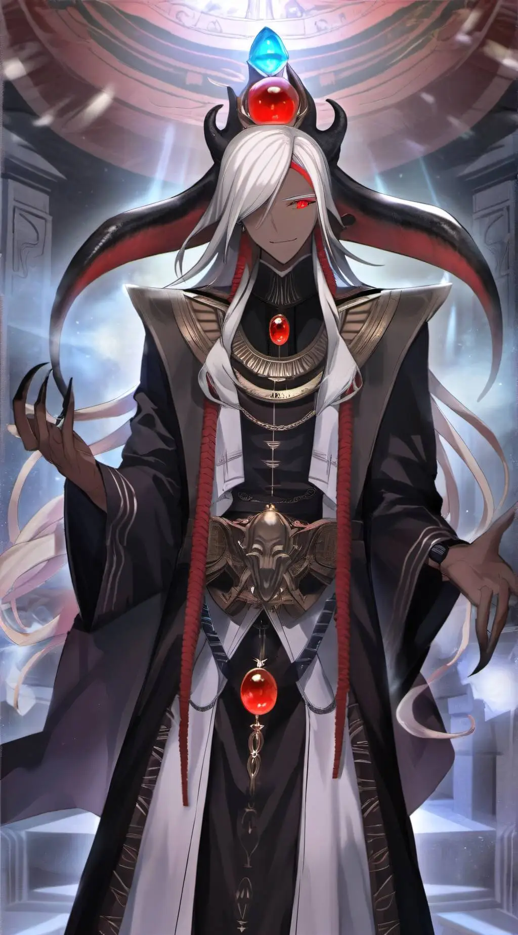 ai character: Nyarlathotep ❤️🖤🤍 background