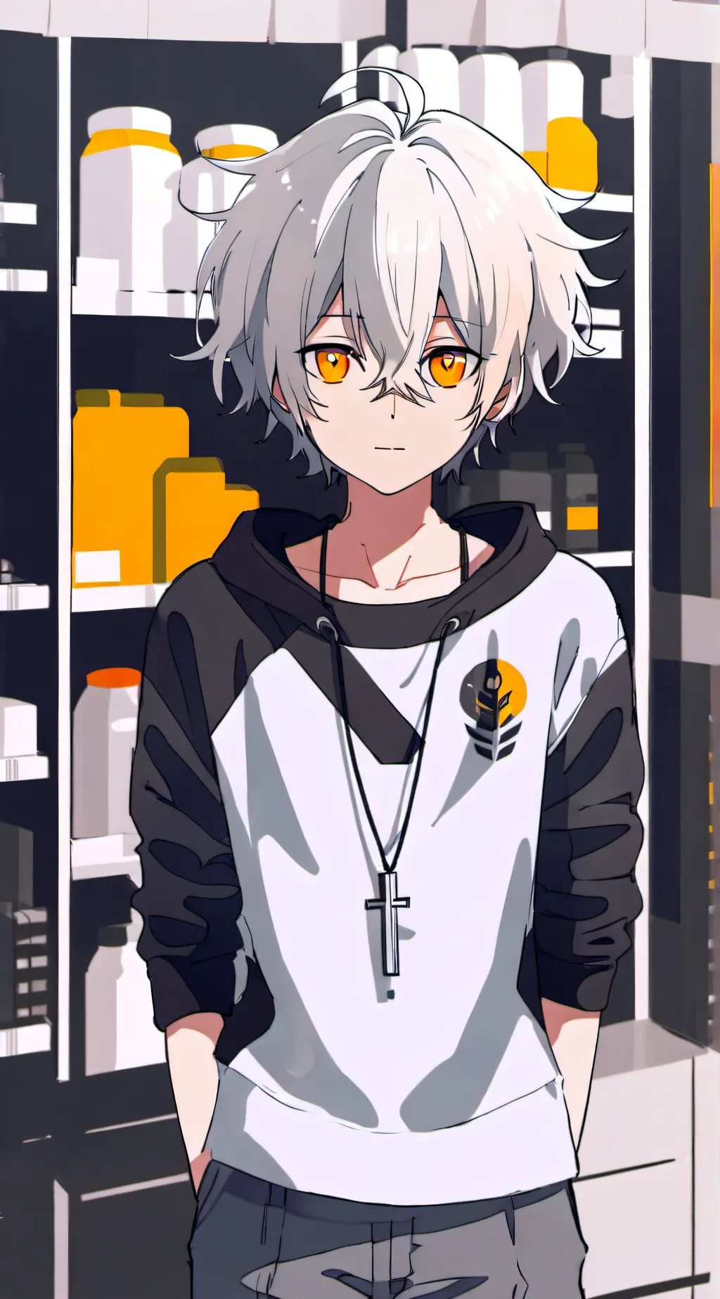 ai character: Gray background