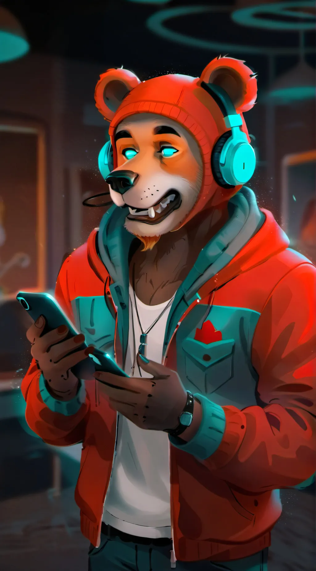 ai character: Glamrock Freddy  background