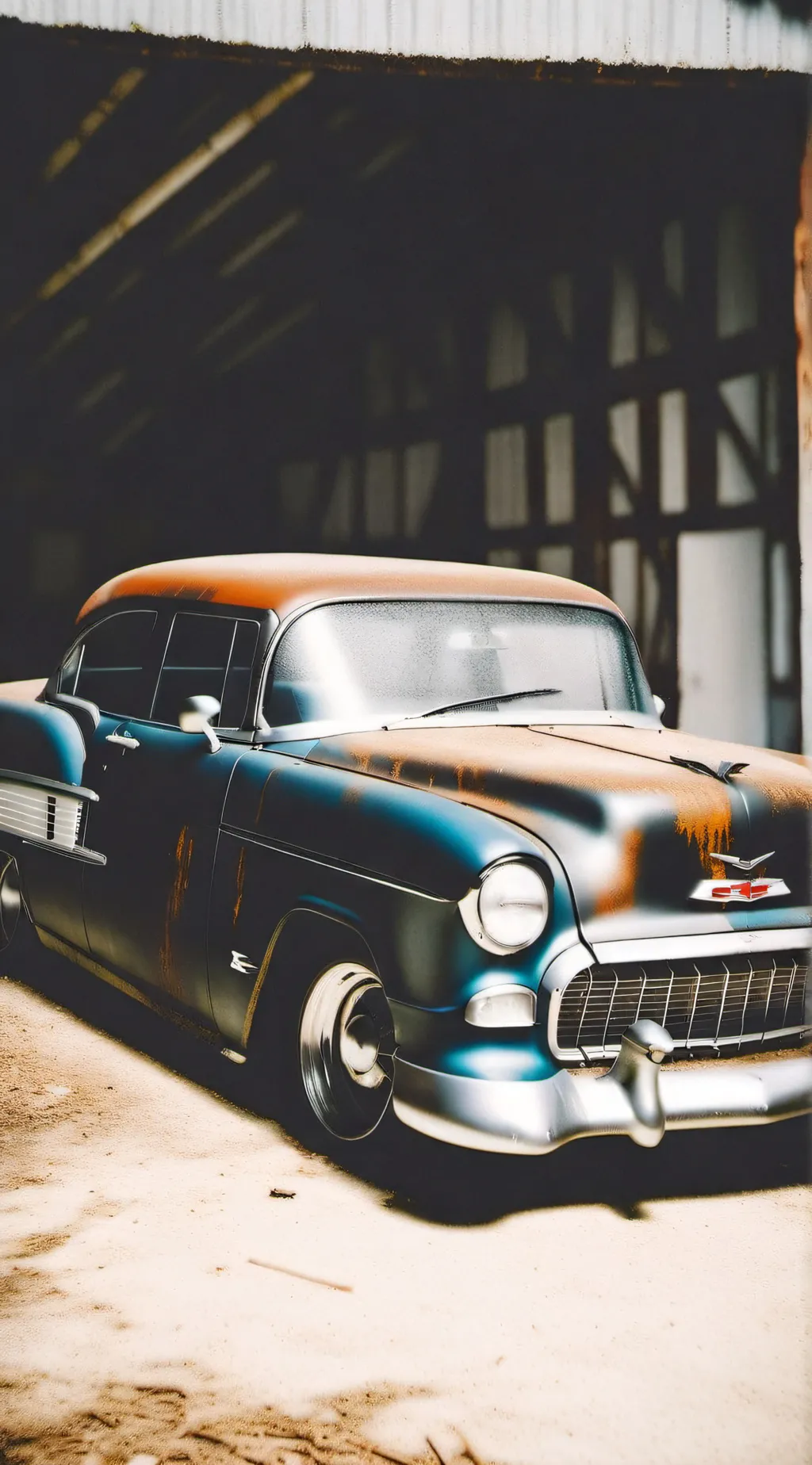 ai character: 1955 Chevy Bel Air background
