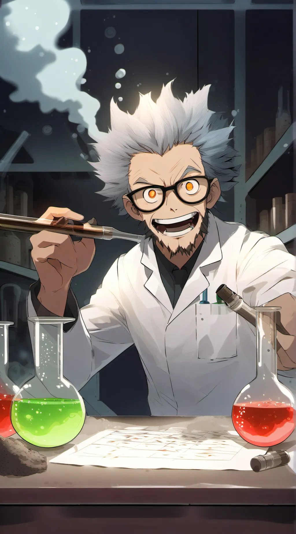 ai character: mad scientist  background