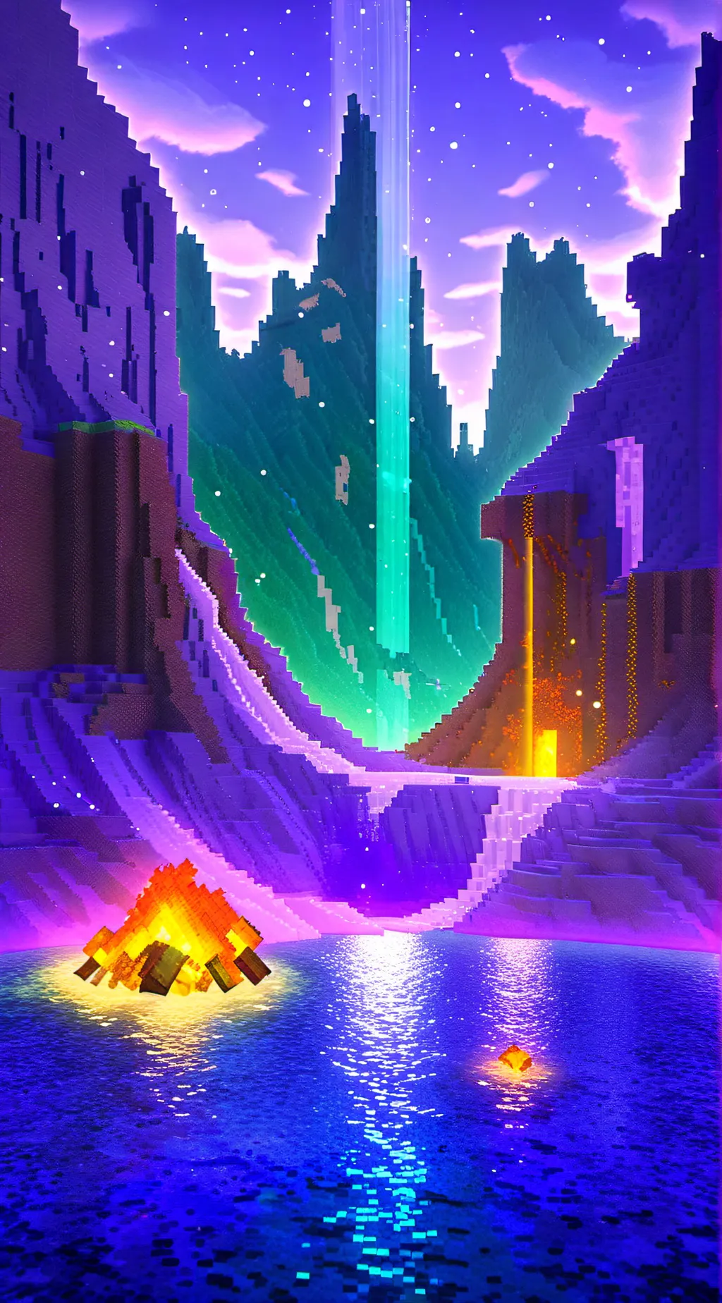 ai character: Minecraft world background
