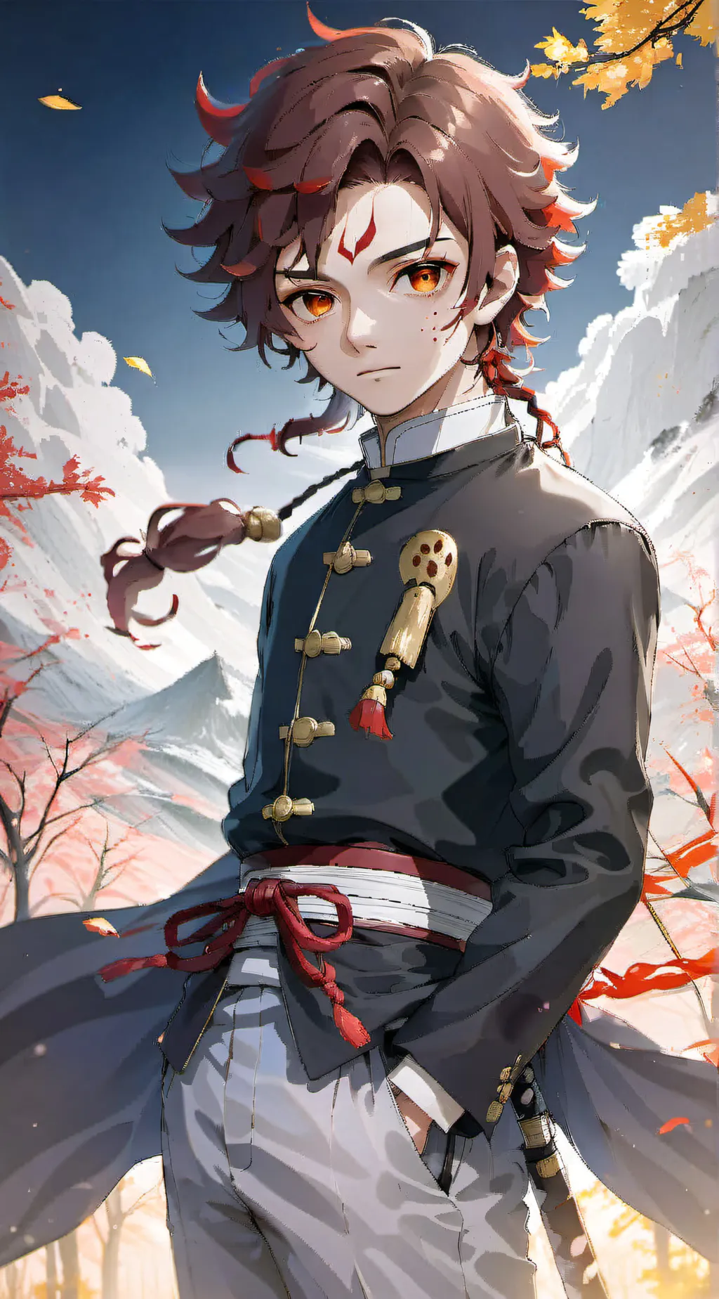 ai character: Tanjiro  background