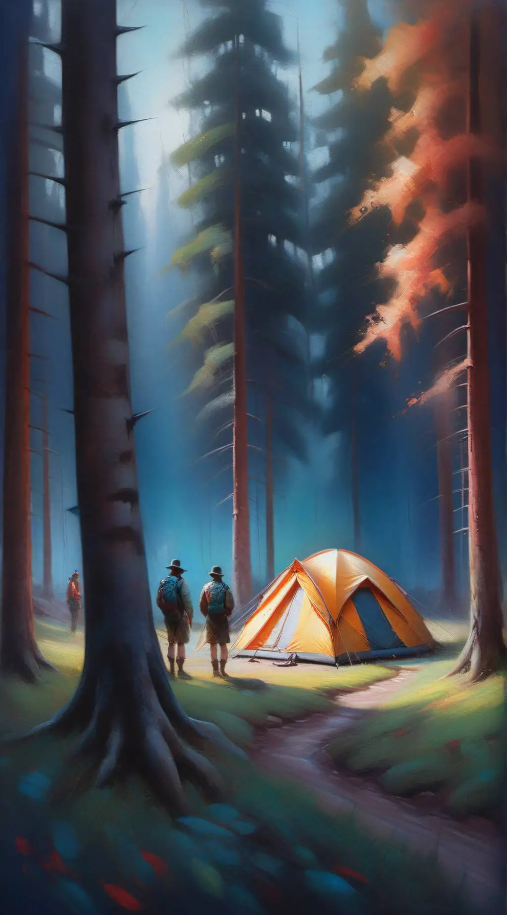 ai character: camping grounds※ background