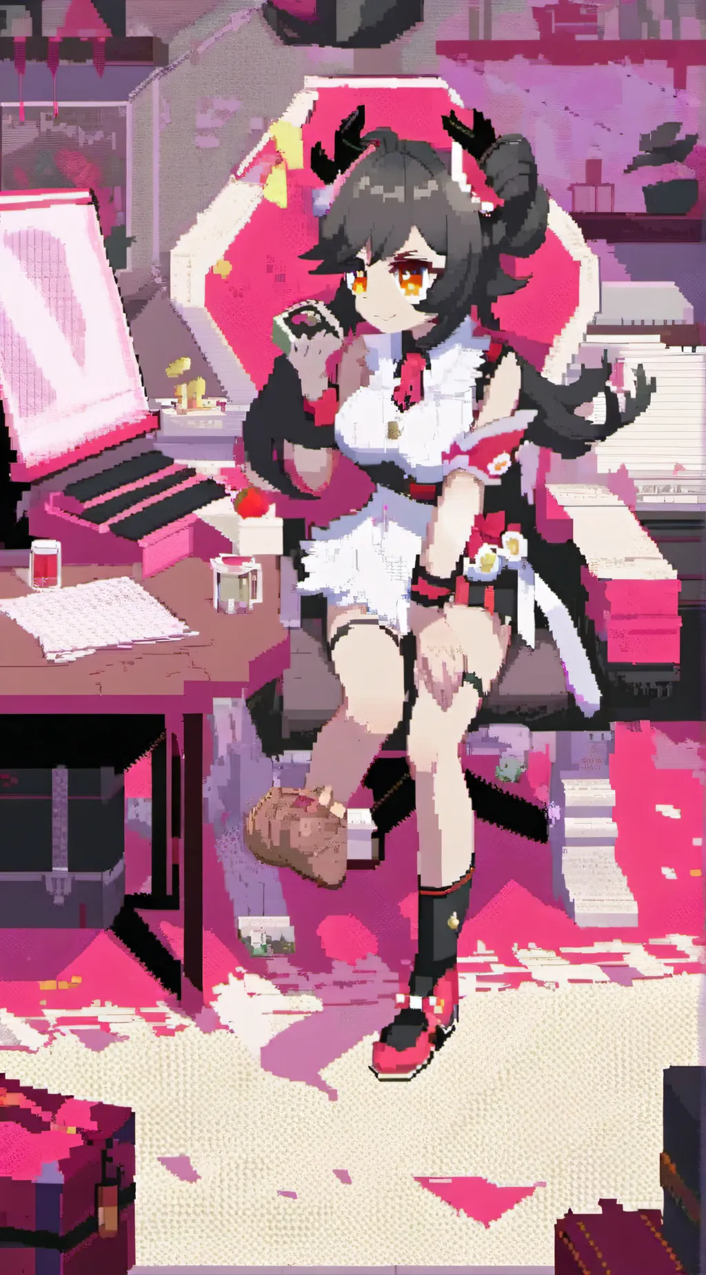 ai character: ookami mio gamers background