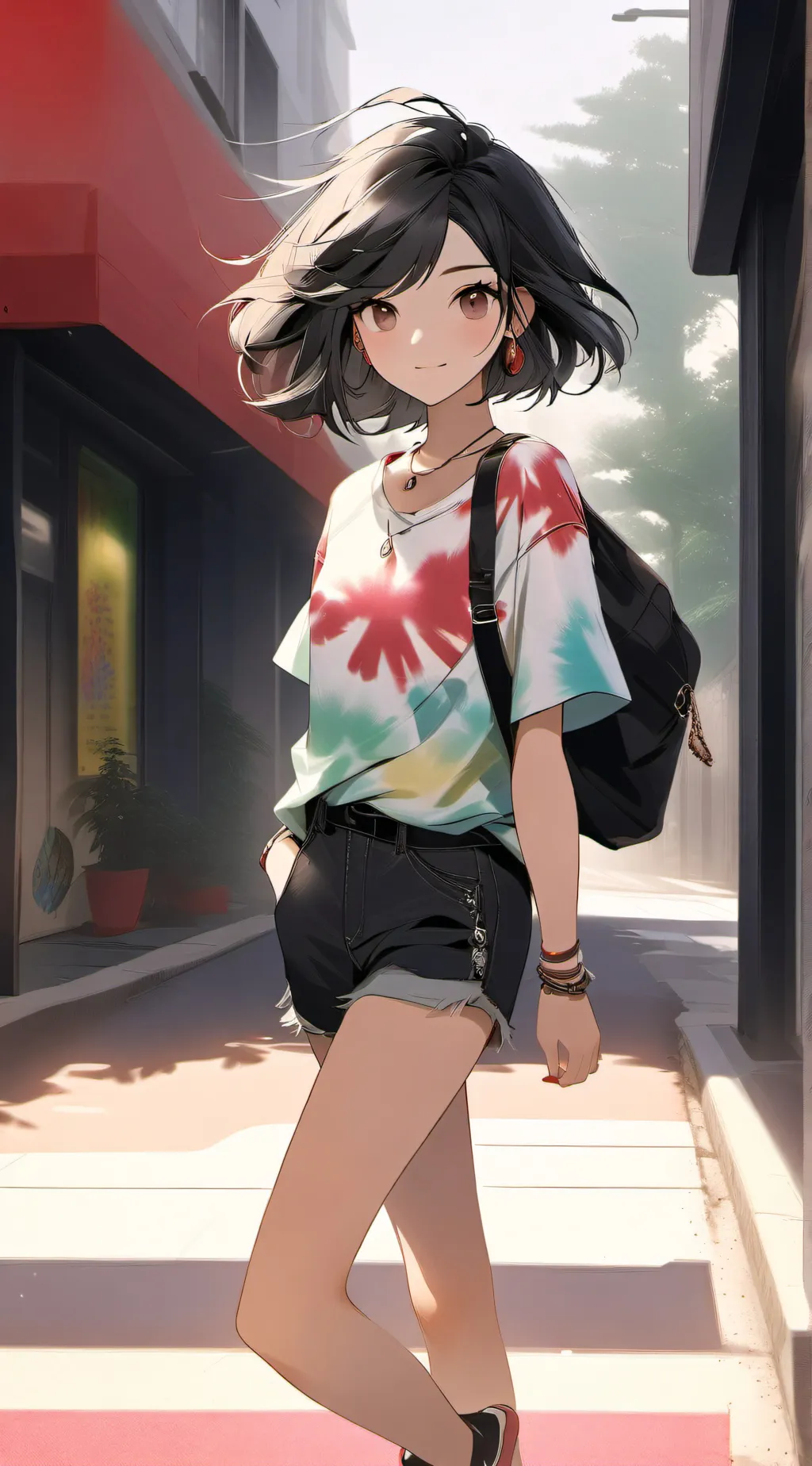 ai character: Violet background
