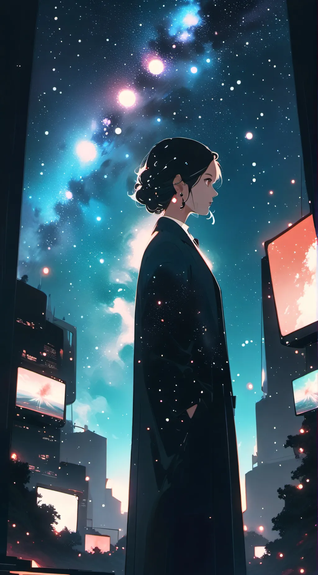 ai character: tv woman background