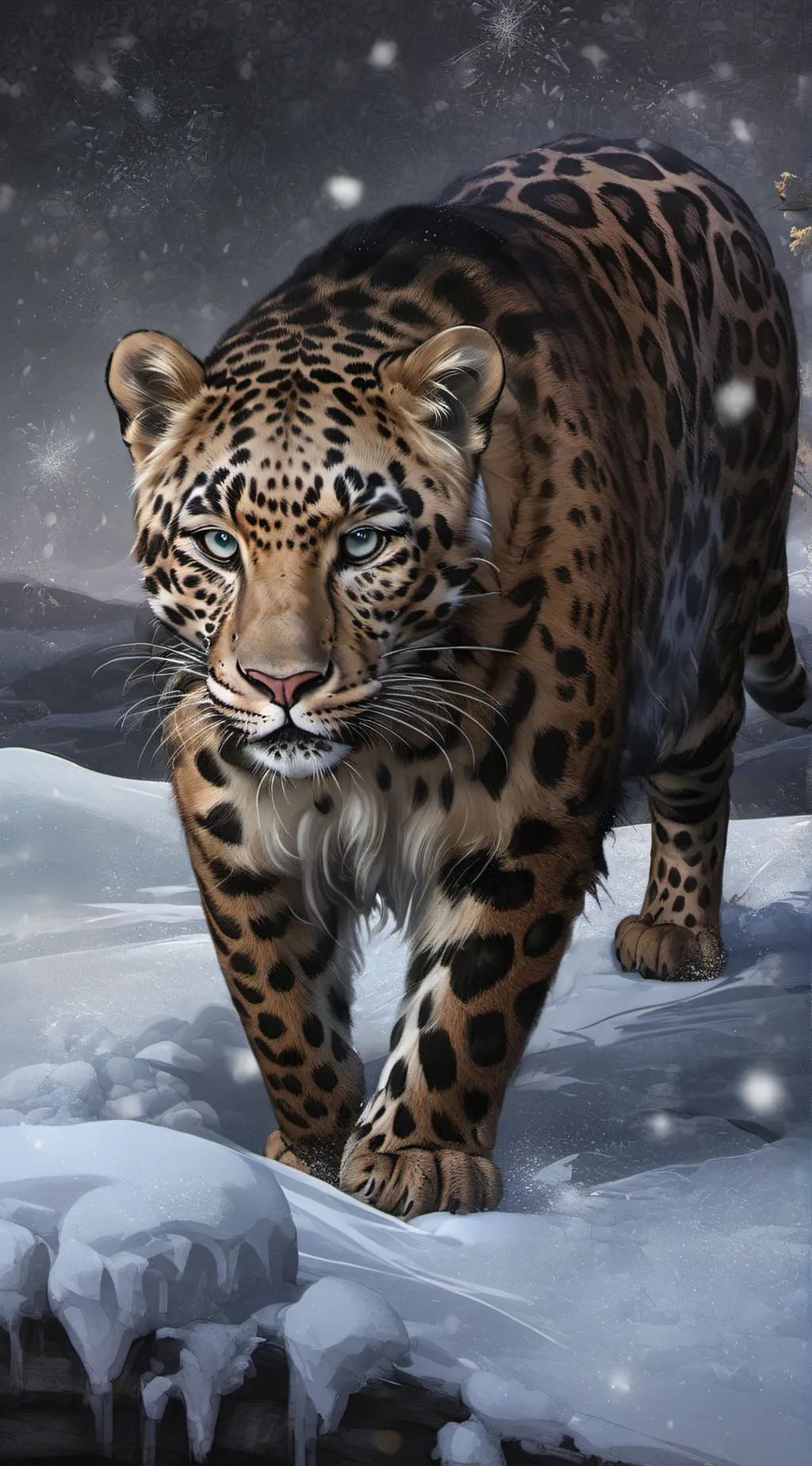 ai character: Amur Leopard   background